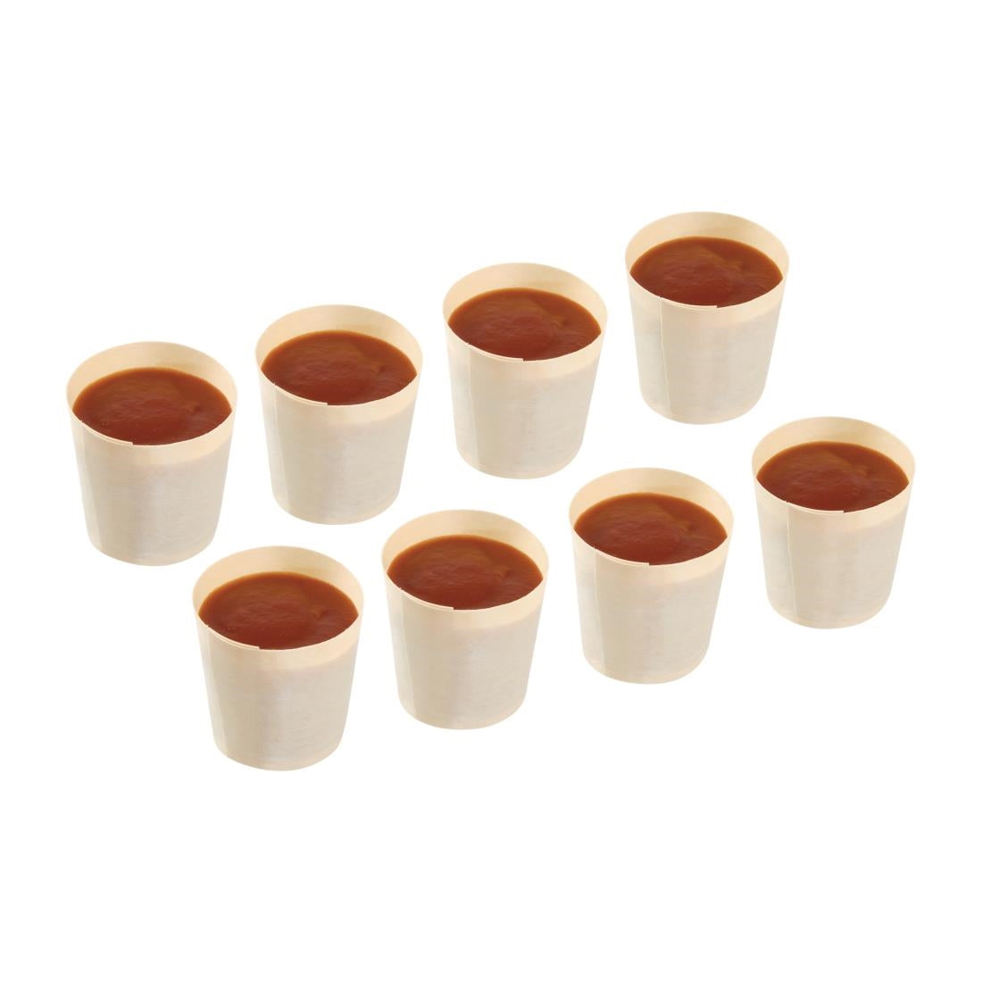 Fiesta Compostable Biodegradable Wooden Sauce Dipping Pots 38ml - DK388