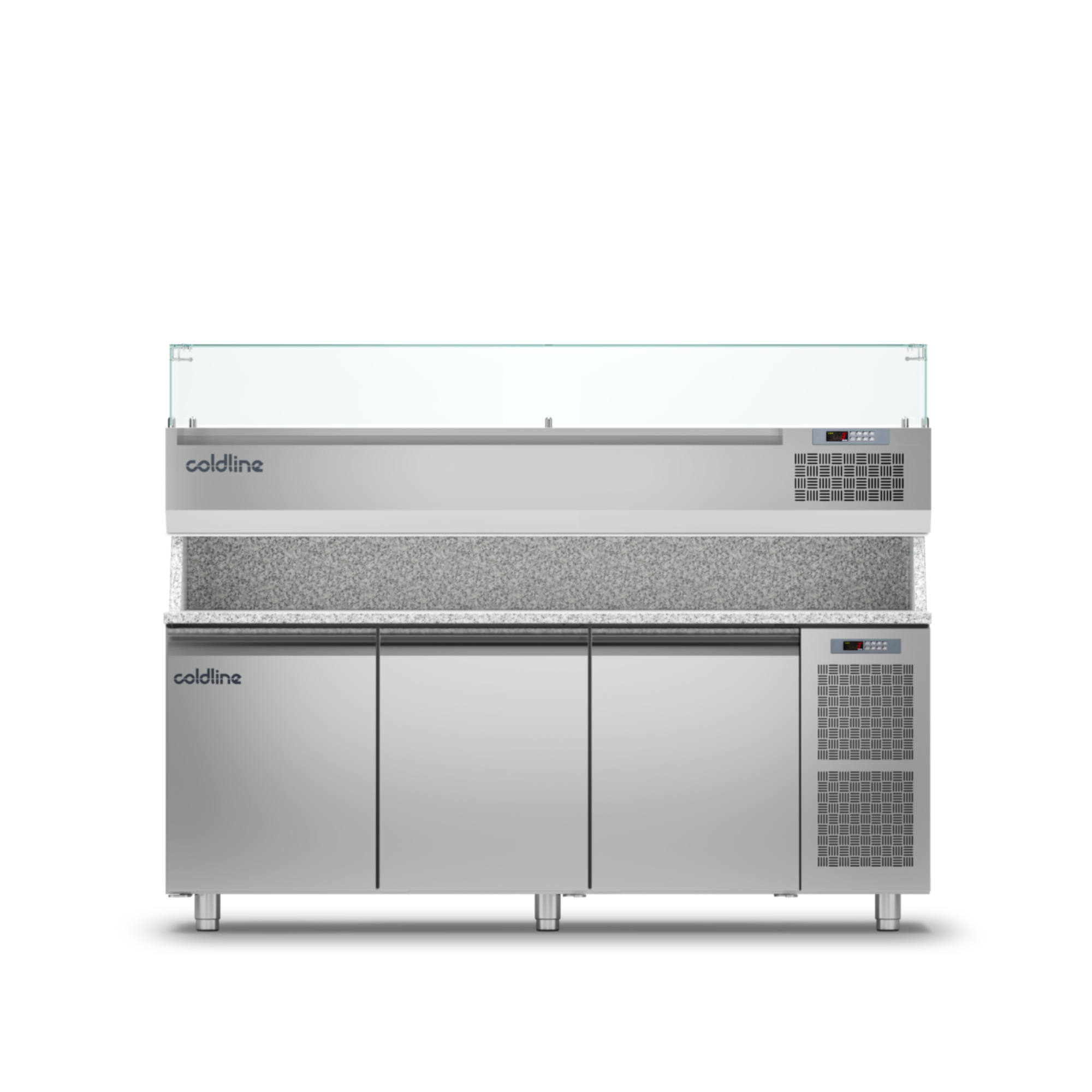 Coldline 3 Door Pizza Preparation Counter with Granite Worktop - TZ17/1M