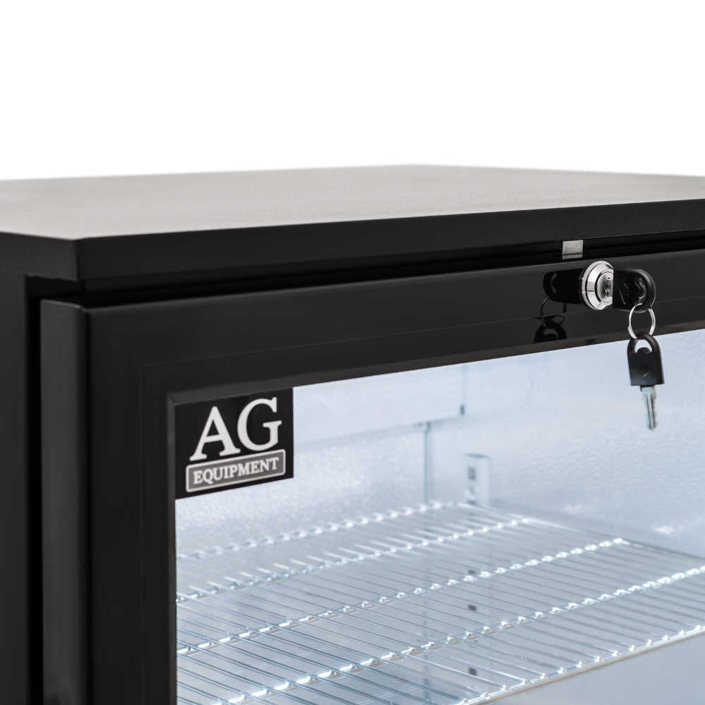 AG Equipment Single Door Bar Fridge - Black Body & Doors BEER1