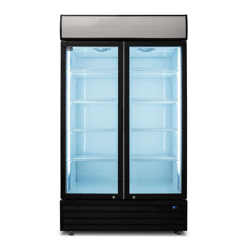 AG Equipment 515L Upright Glass Door Display/Drinks Fridge - White with Light Box CU800TNG