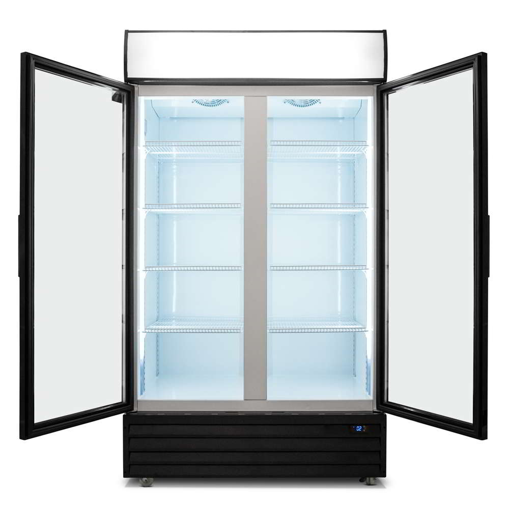 AG Equipment 515L Upright Glass Door Display/Drinks Fridge - White with Light Box CU800TNG
