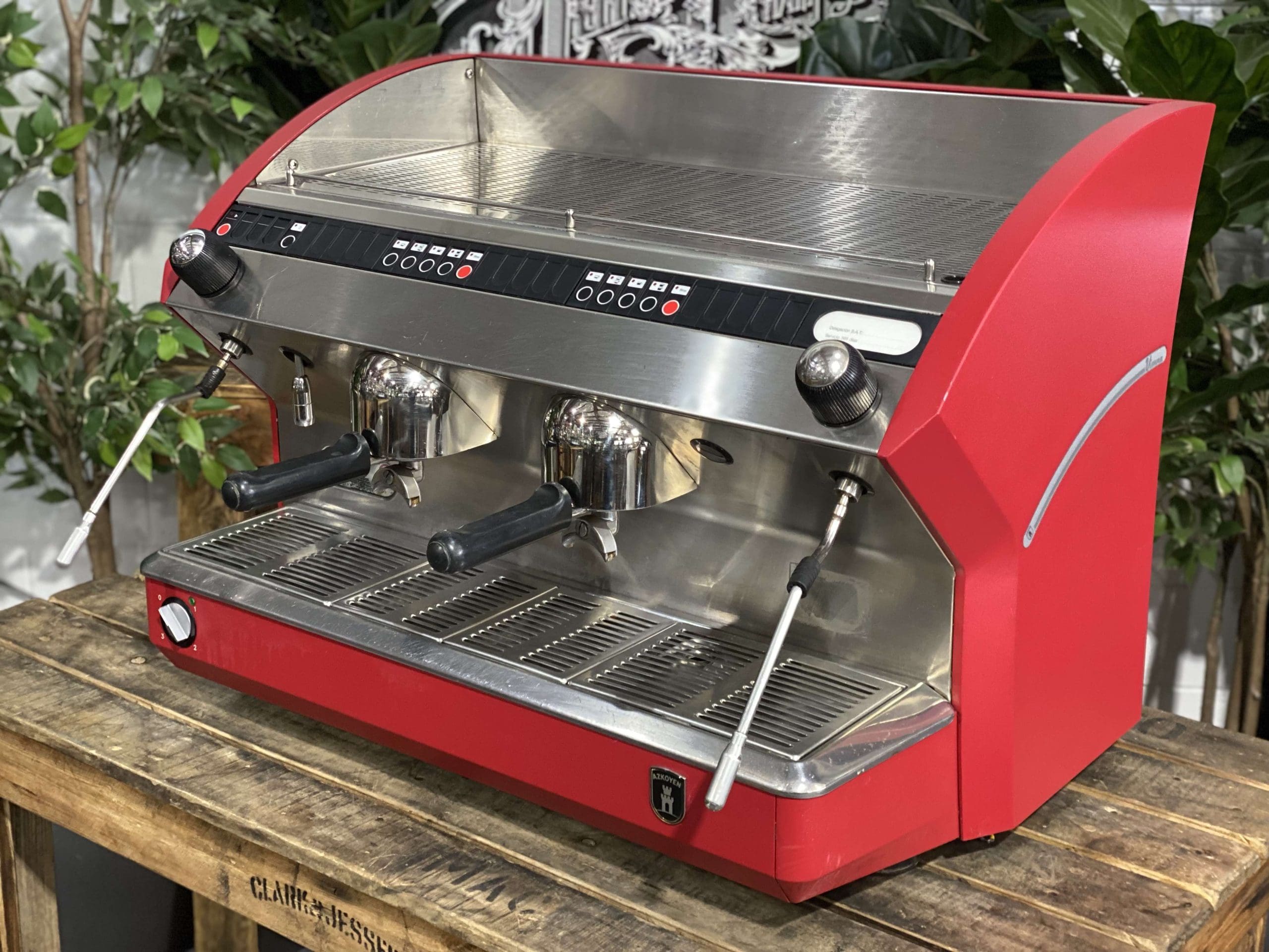 Azkoyen Vienna 2 Group Red Espresso Coffee Machine - 29854