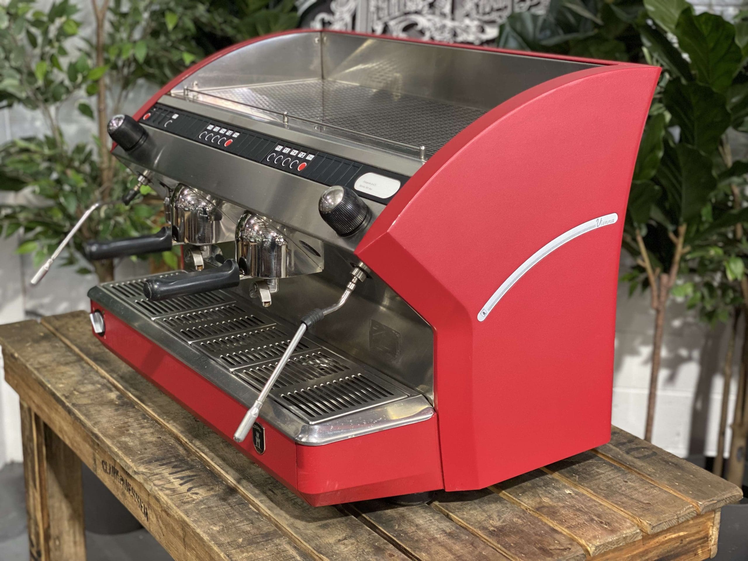 Azkoyen Vienna 2 Group Red Espresso Coffee Machine - 29854