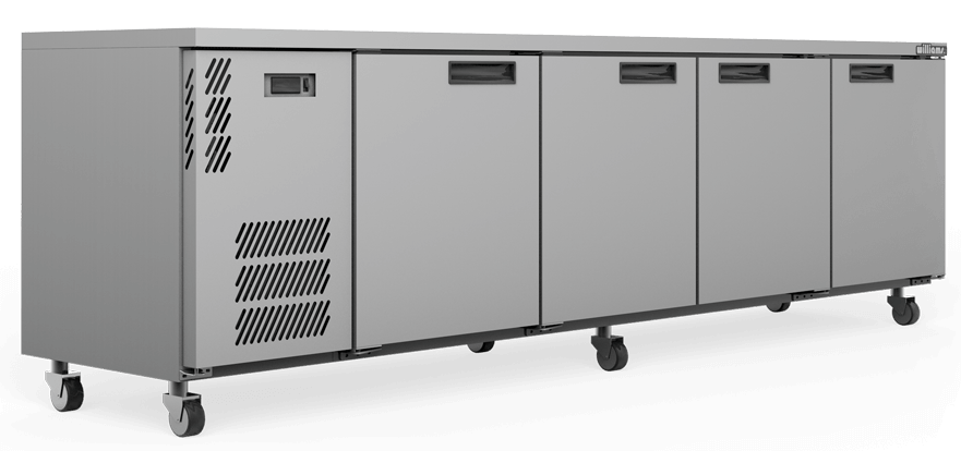 Williams Boronia 4 Solid Door Back Bar Fridge - Stainless Steel HB4USSHC