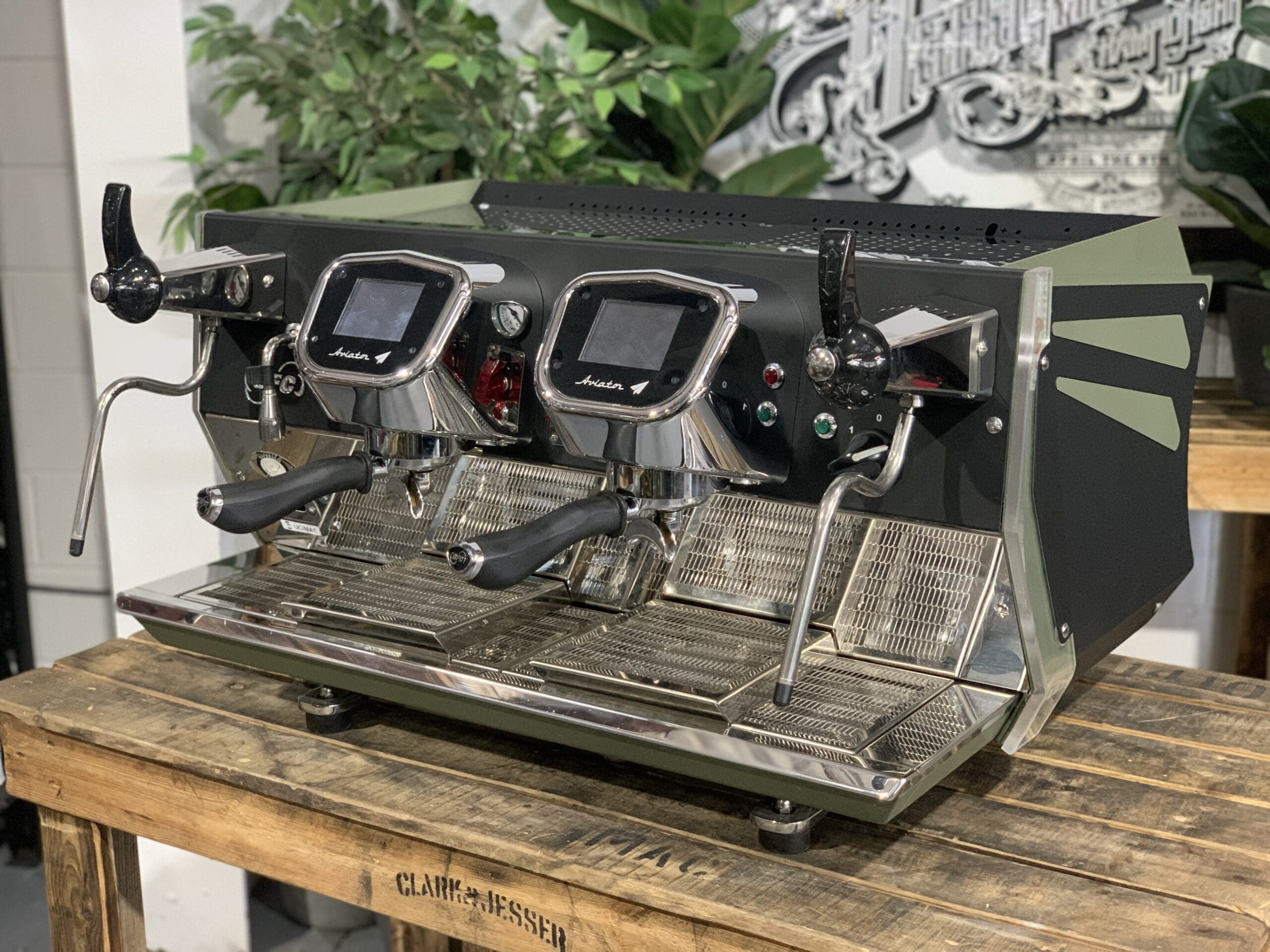 BFC Aviator 2 Group Dark Green & Black Espresso Coffee Machine - 15271