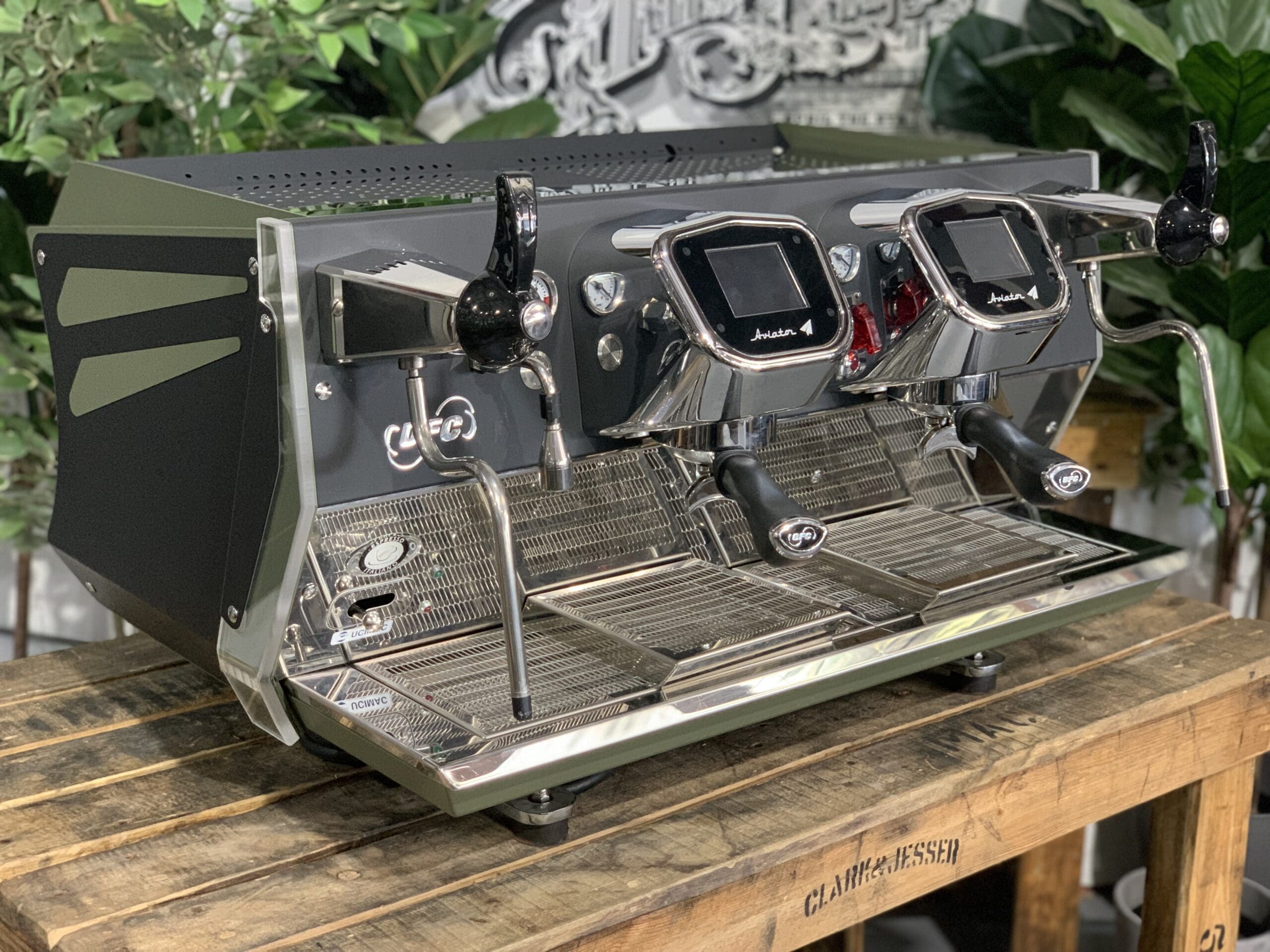 BFC Aviator 2 Group Dark Green & Black Espresso Coffee Machine - 15271