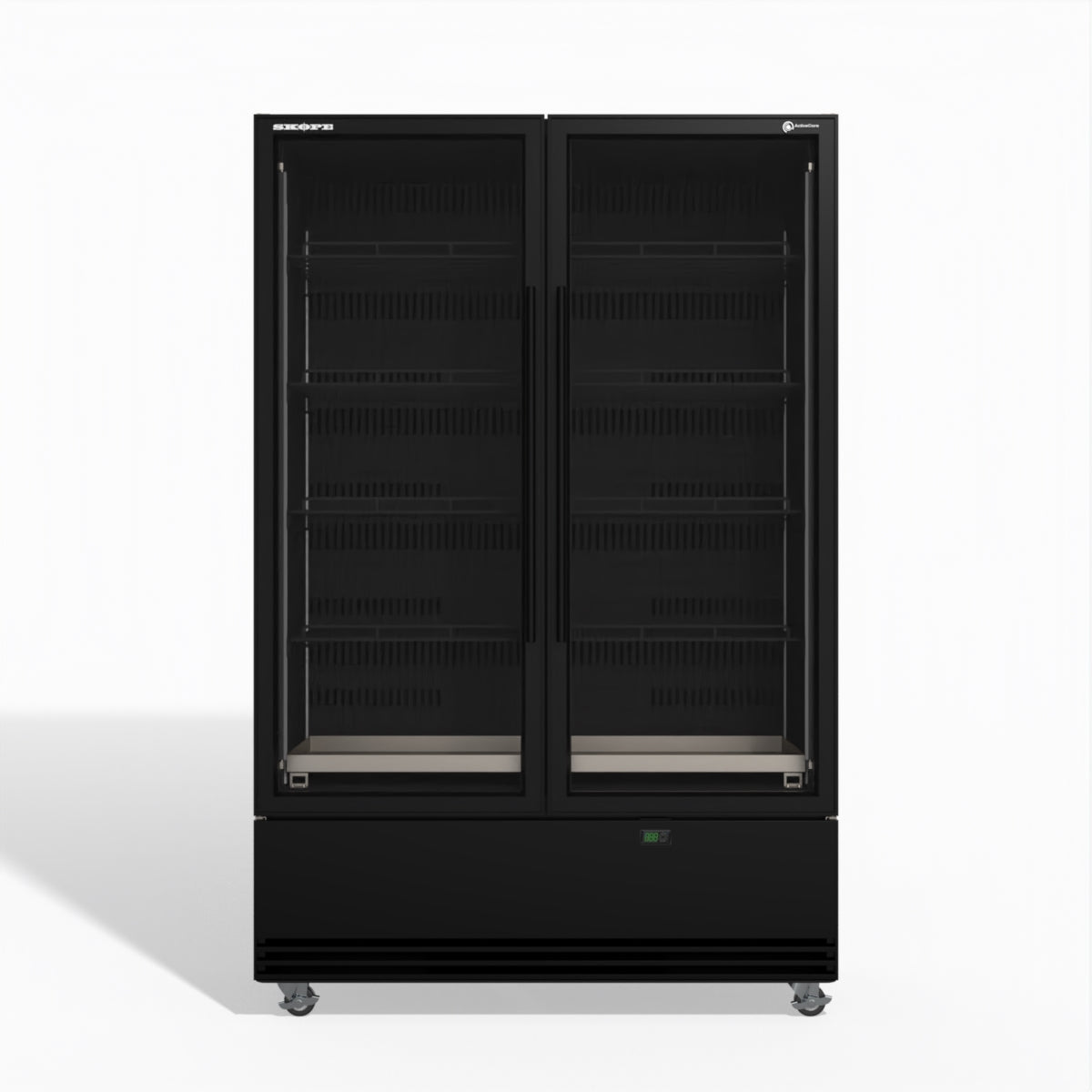 Skope BME1200N-A 2 Glass Door Display or Storage Fridge 1079L - Black - BME1200N-A