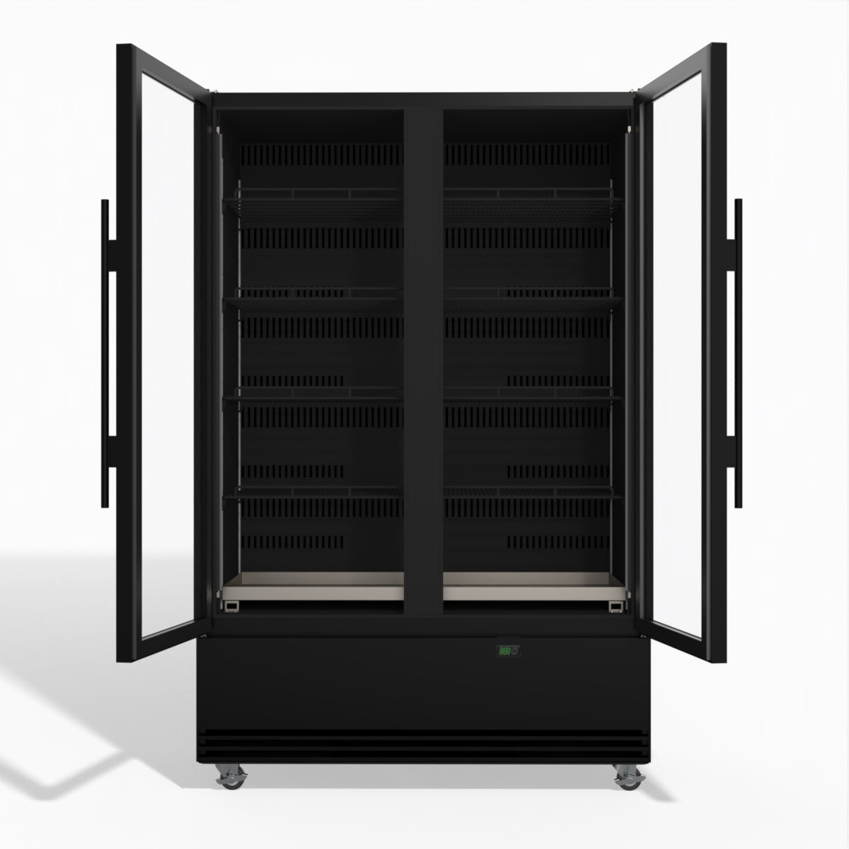 Skope BME1200N-A 2 Glass Door Display or Storage Fridge 1079L - Black - BME1200N-A