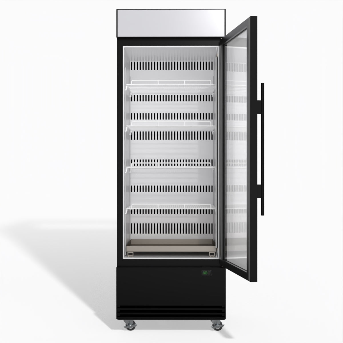 Skope BME600N-AC 1 Glass Door Display or Storage Fridge Lit Sign - Black/White