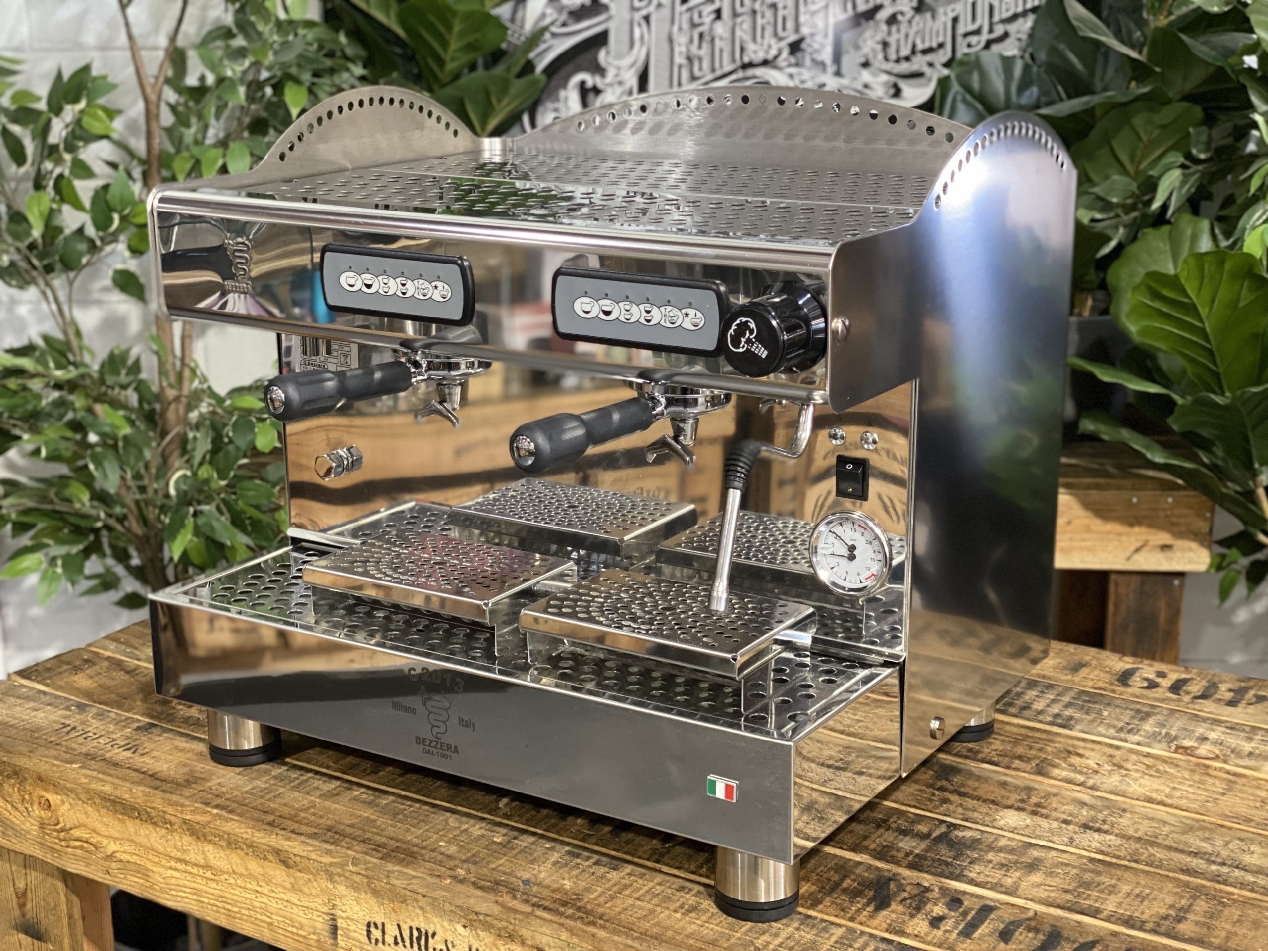 Bezerra C2013 w. Wega Handles - 2 Group Commercial Espresso Machine - Stainless