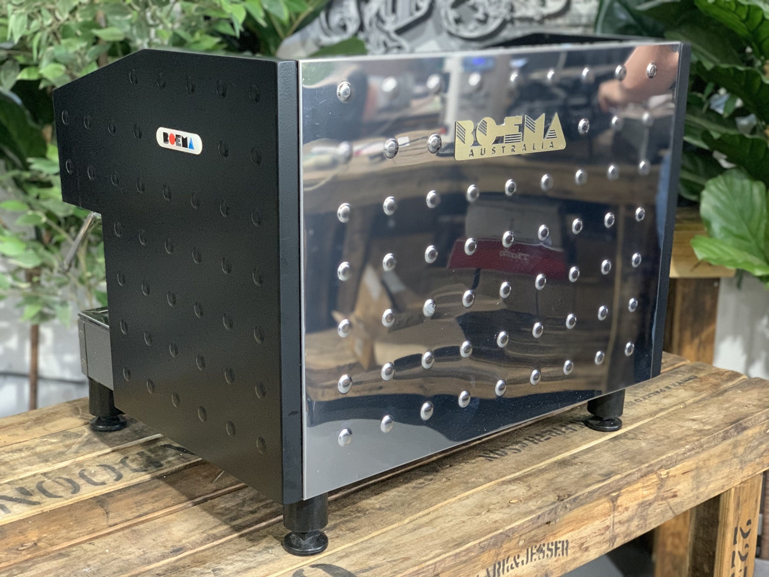 Boema Deluxe D-V215A Low Cup 2 Group Black Espresso Coffee Machine - 31037