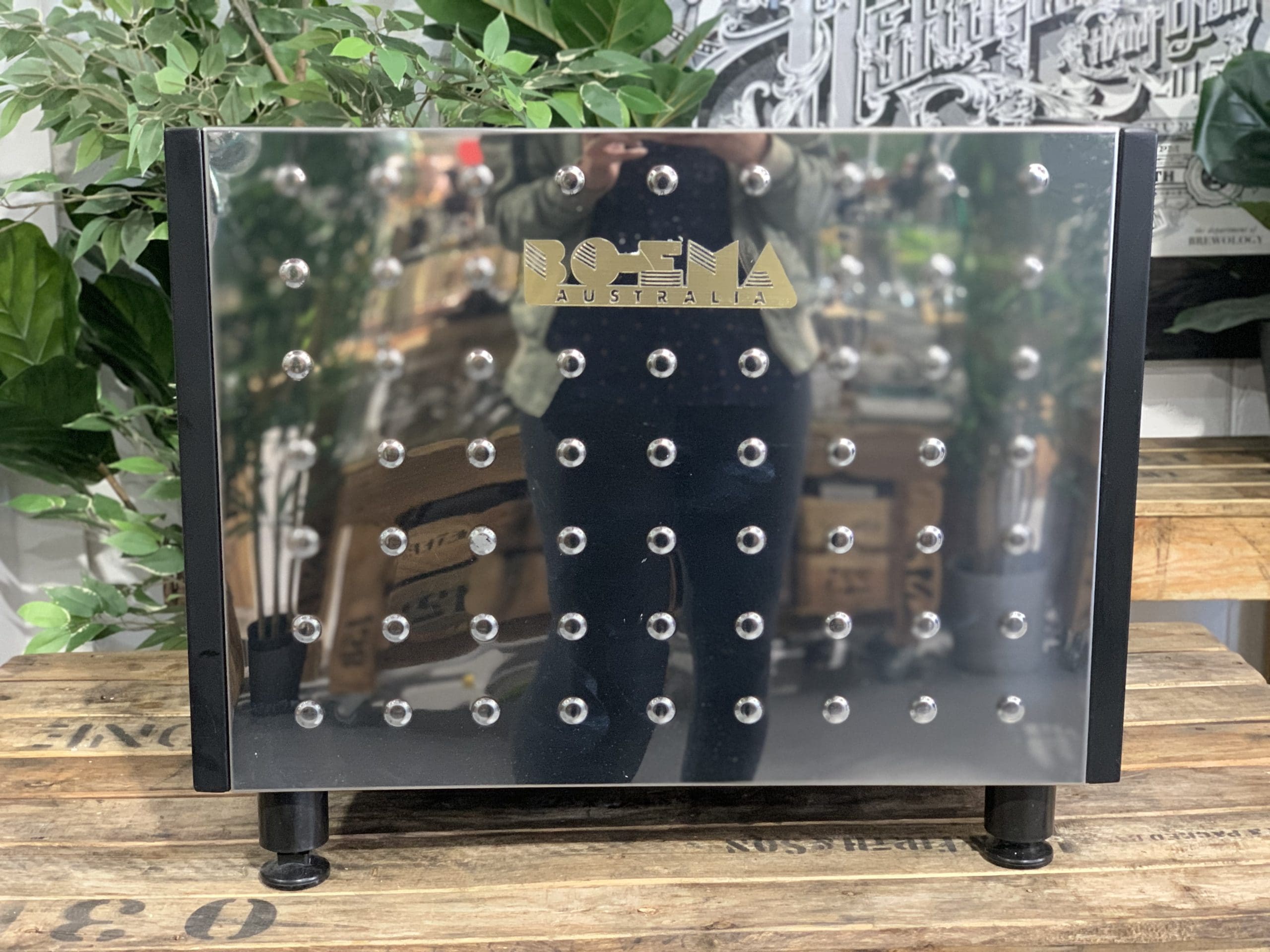 Boema Deluxe D-V215A Low Cup 2 Group Black Espresso Coffee Machine - 31037