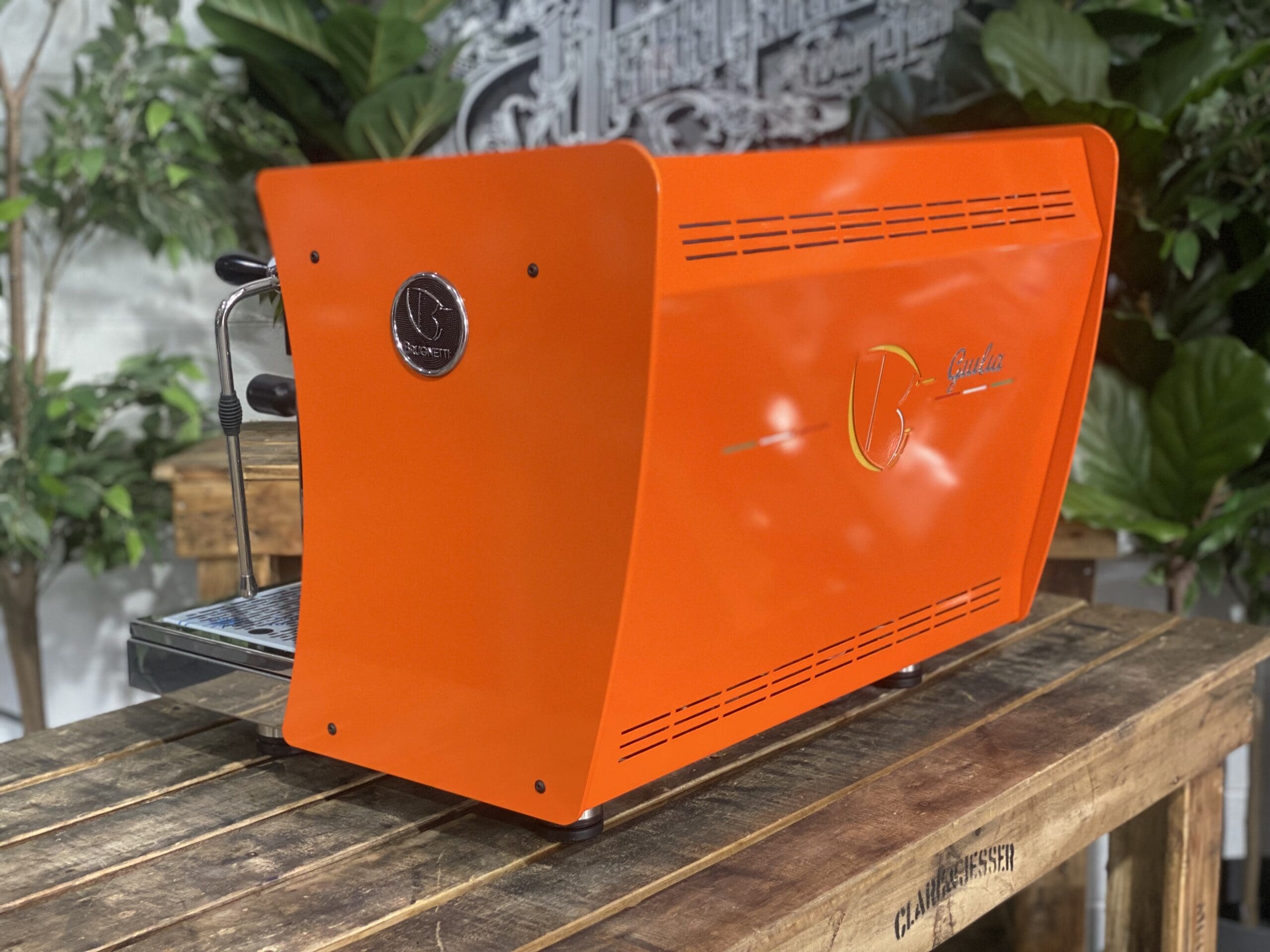 Brugnetti Giulia Manufactum Custom - 2 Group Commercial Espresso Machine - Orange