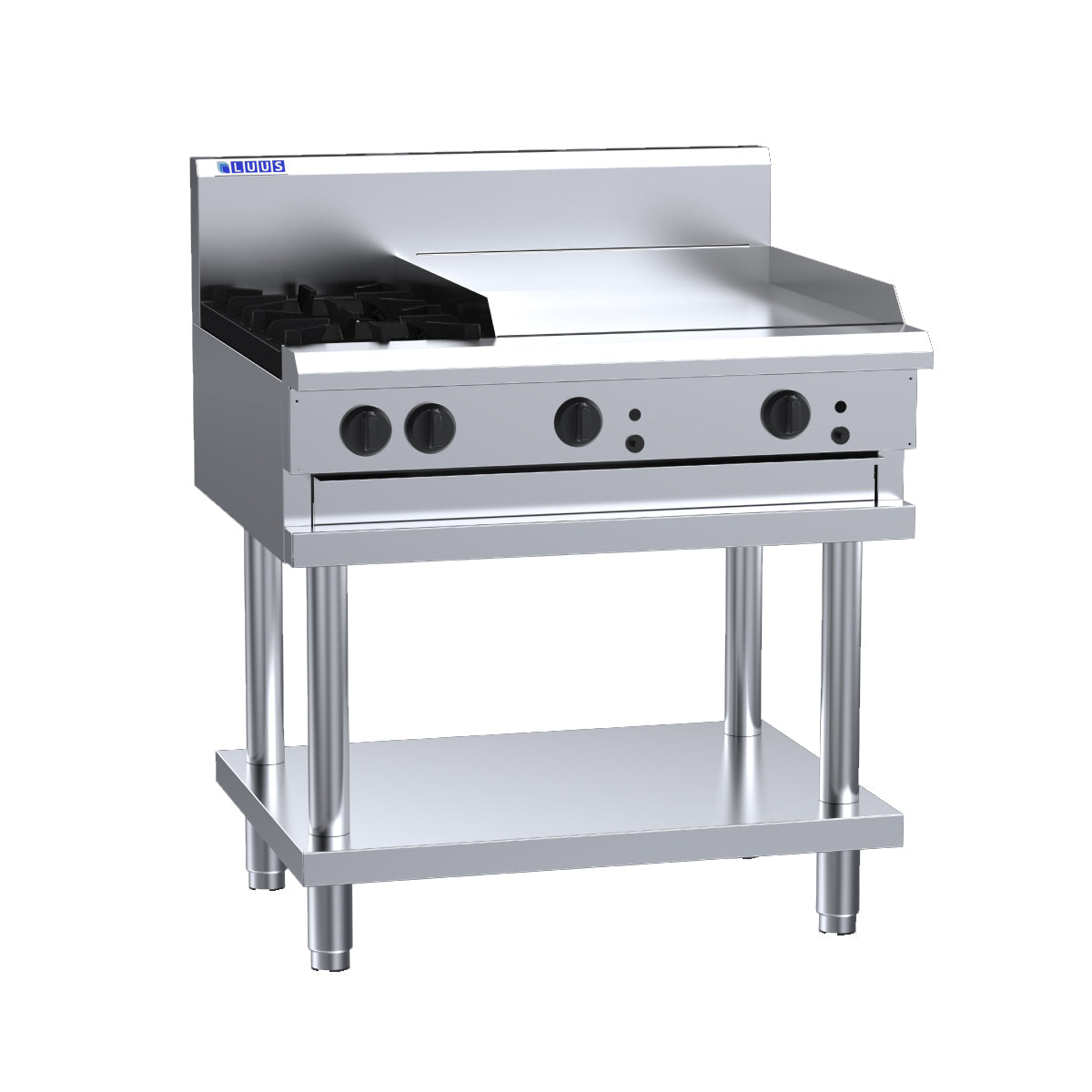 Luus 2 Burner 600mm Griddle Cooktop CS-2B6P