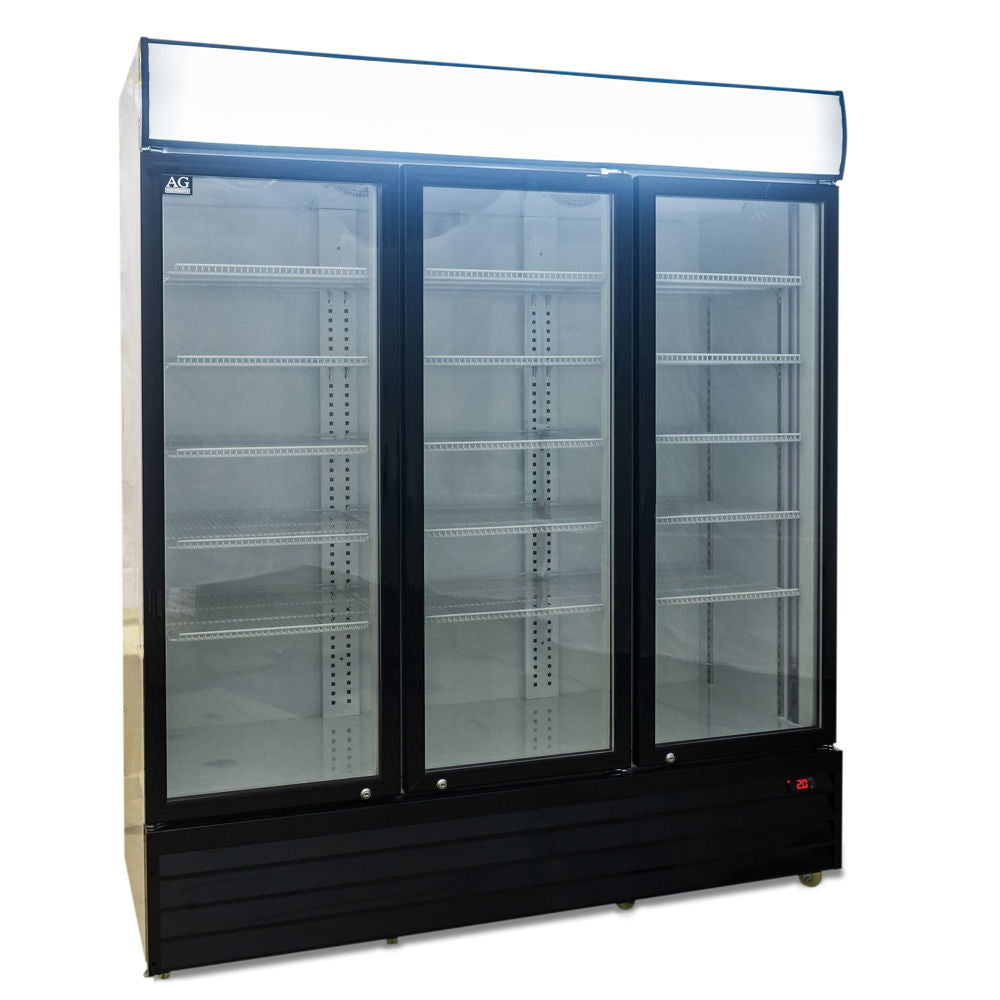 AG Equipment 1500L Triple Glass Door Upright Display Fridge CU1500TNG
