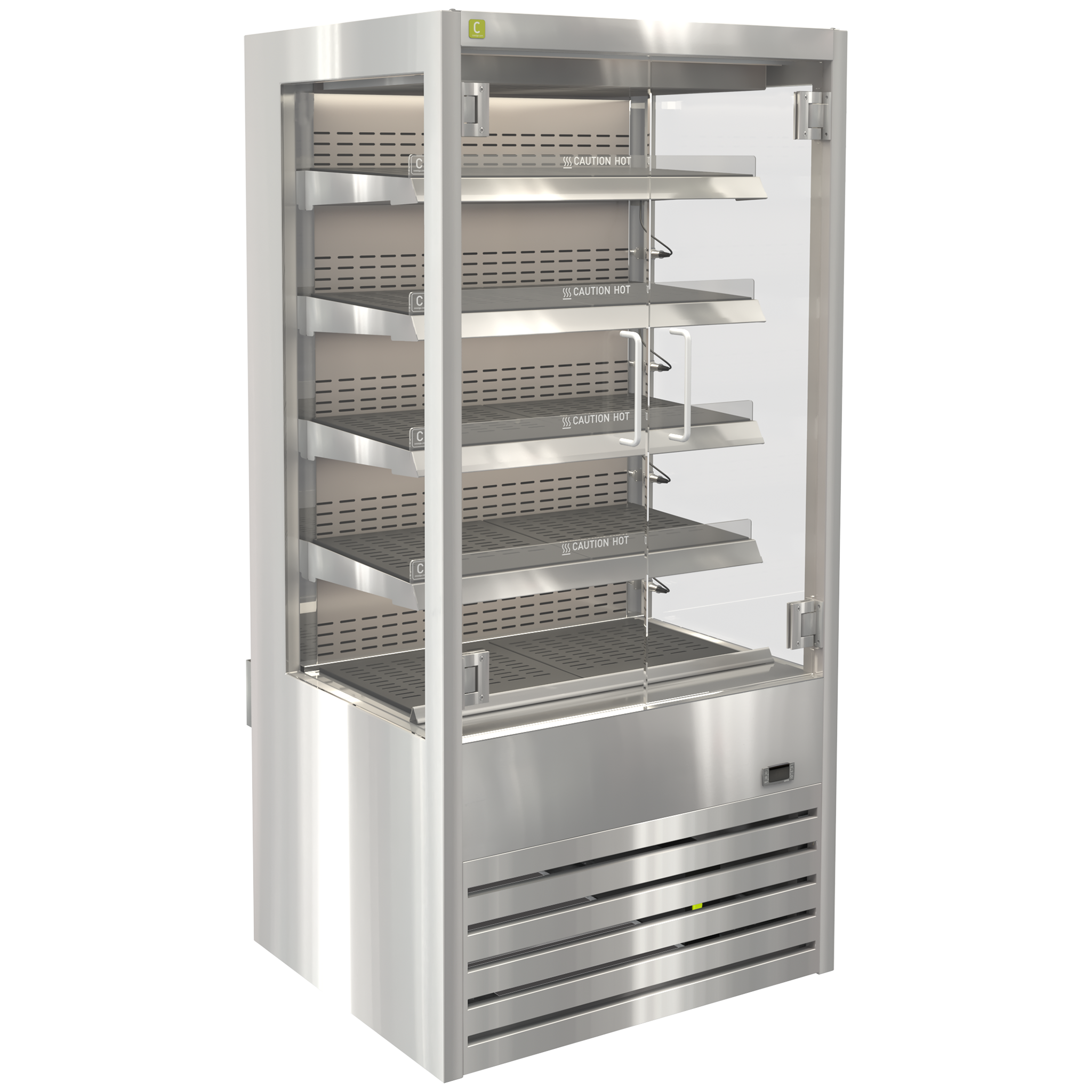 Cossiga Heated Open Fronted Multideck Cabinet with Hinged Door 600mmW - DTGHT6