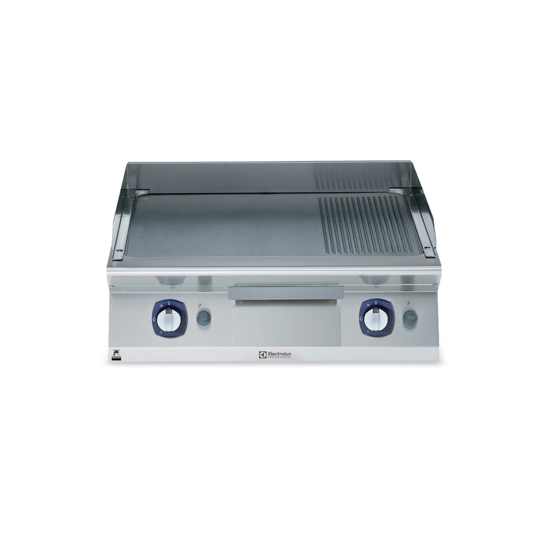 Electrolux 700XP Gas Griddle Plate with Smooth/Ribbed Brushed Chrome Plate 800mm - E7IIMAAOMEA