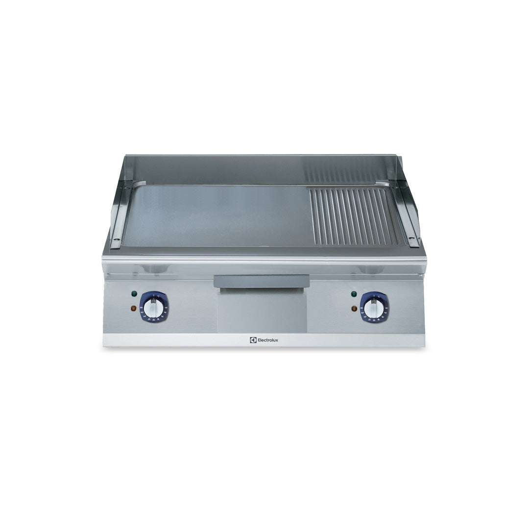 Electrolux 700XP Electric Griddle Plate with Smooth/Ribbed Brushed Chrome Plate 800mm - E7IIMDAOMEA