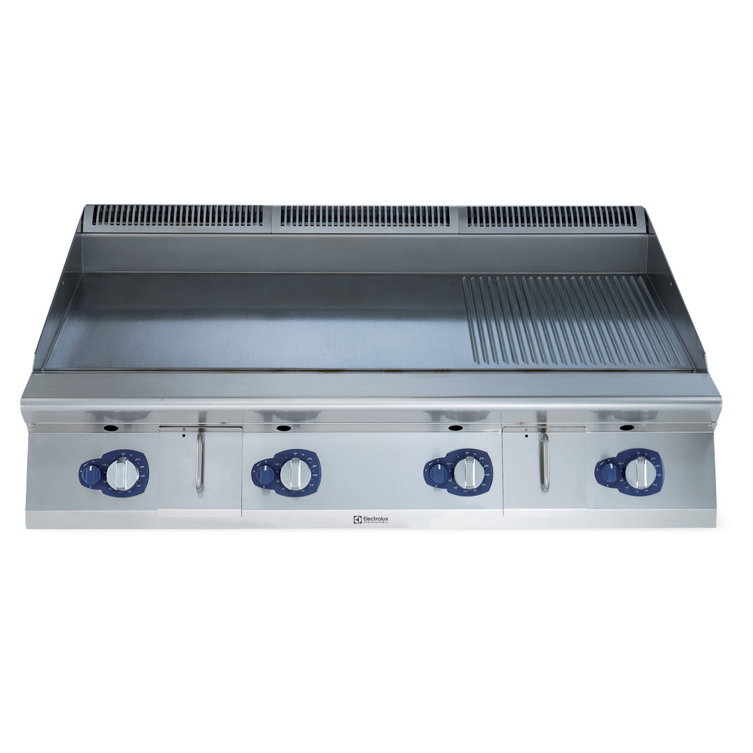 Electrolux 900XP Gas Griddle Plate with Smooth/Ribbed NitroChrome3 Plate 1200mm - E9IIMAAOMIA