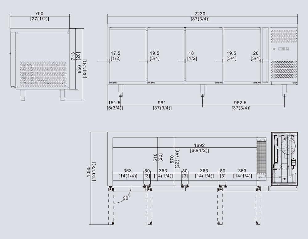 Atosa Four Door Freezer Table EPF3482