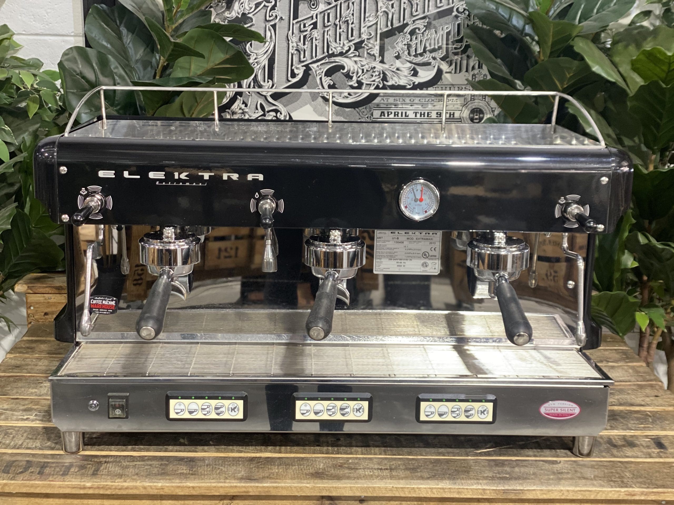 Elektra Maxi - 3 Group Commercial Espresso Machine - Black