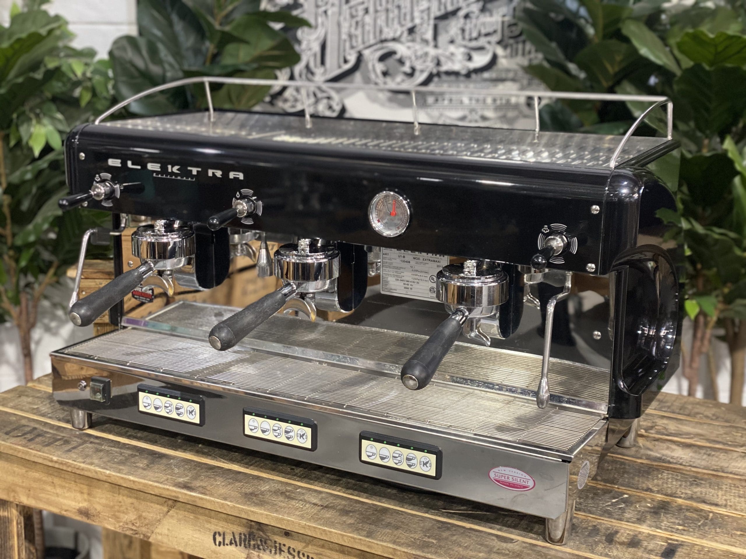 Elektra Maxi 3 Group Black Espresso Coffee Machine - 35821