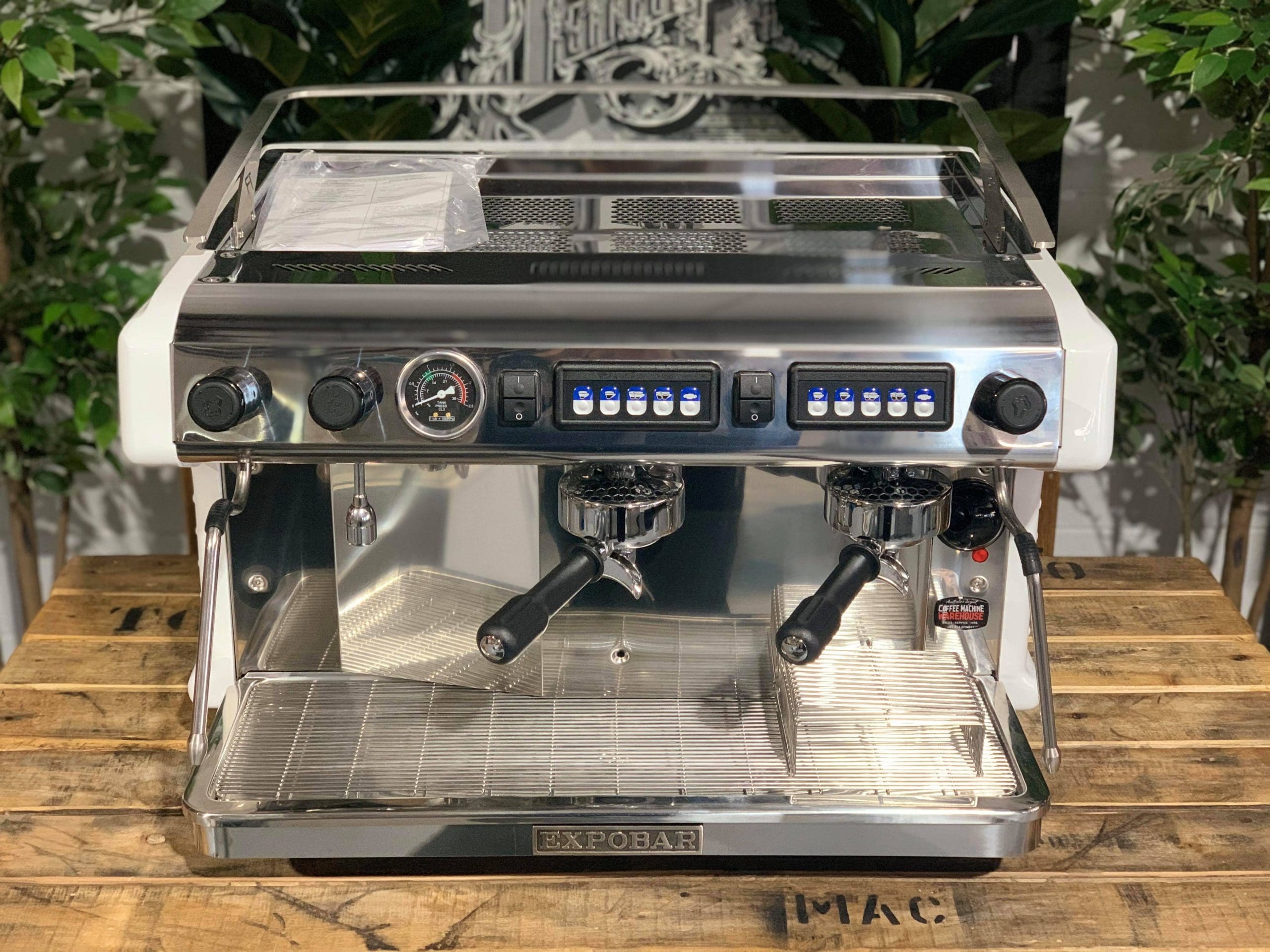 Expobar Ruggero Classic V2 High Cup Gloss - 2 Group Commercial Espresso Machine - White