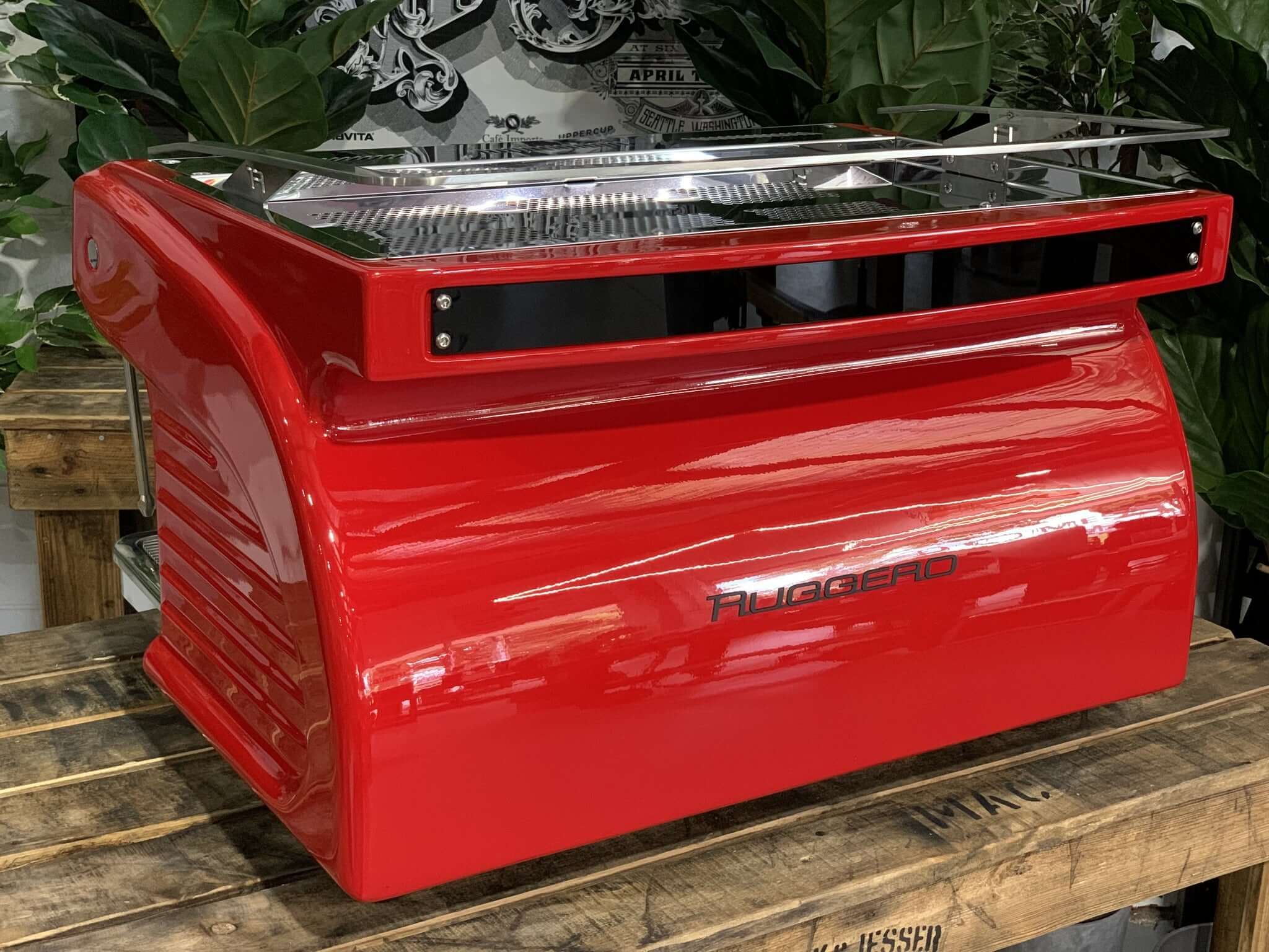 Expobar Ruggero Classic V2 Brand Easy Tap High Cup - 2 Group Commercial Espresso Machine - Red