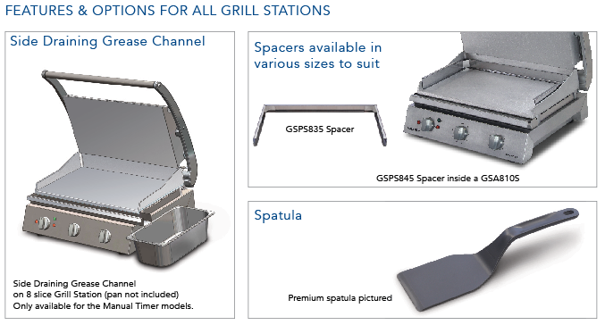 Roband Grill Station 6 slice, smooth plates - GSA610S