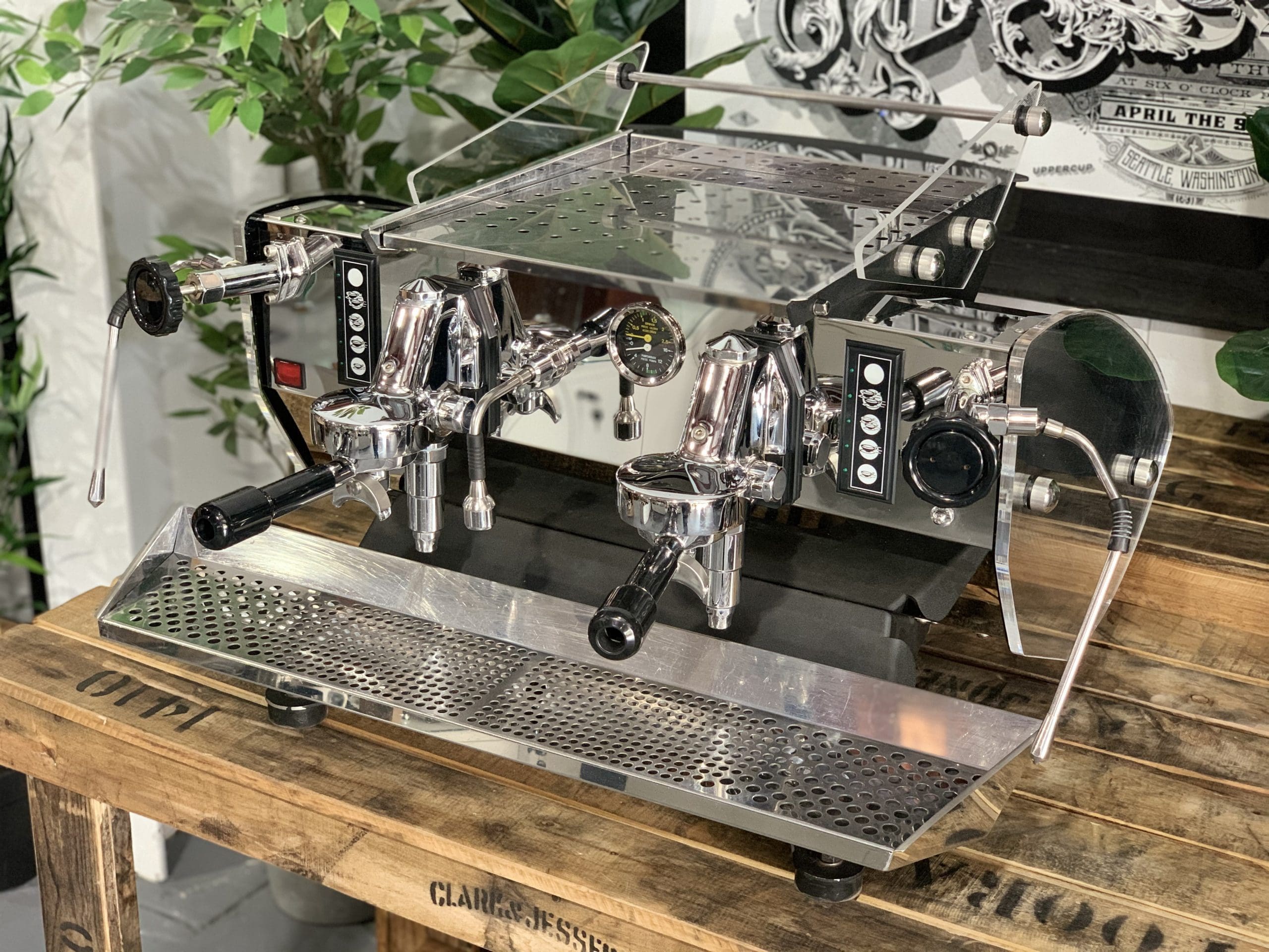 Kees Van Der Westen Mirage Duette Black Sides - 2 Group Commercial Espresso Machine - Stainless