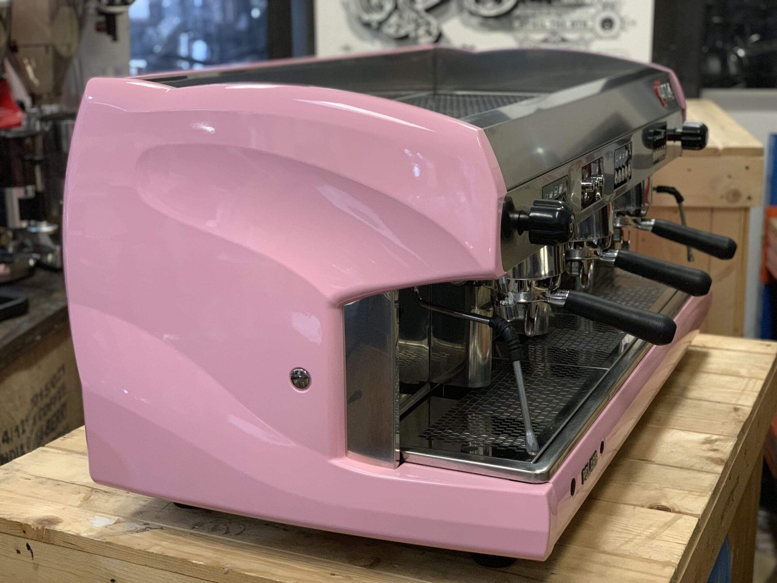 Wega Polaris Low Cup - 3 Group Commercial Espresso Machine - Pink