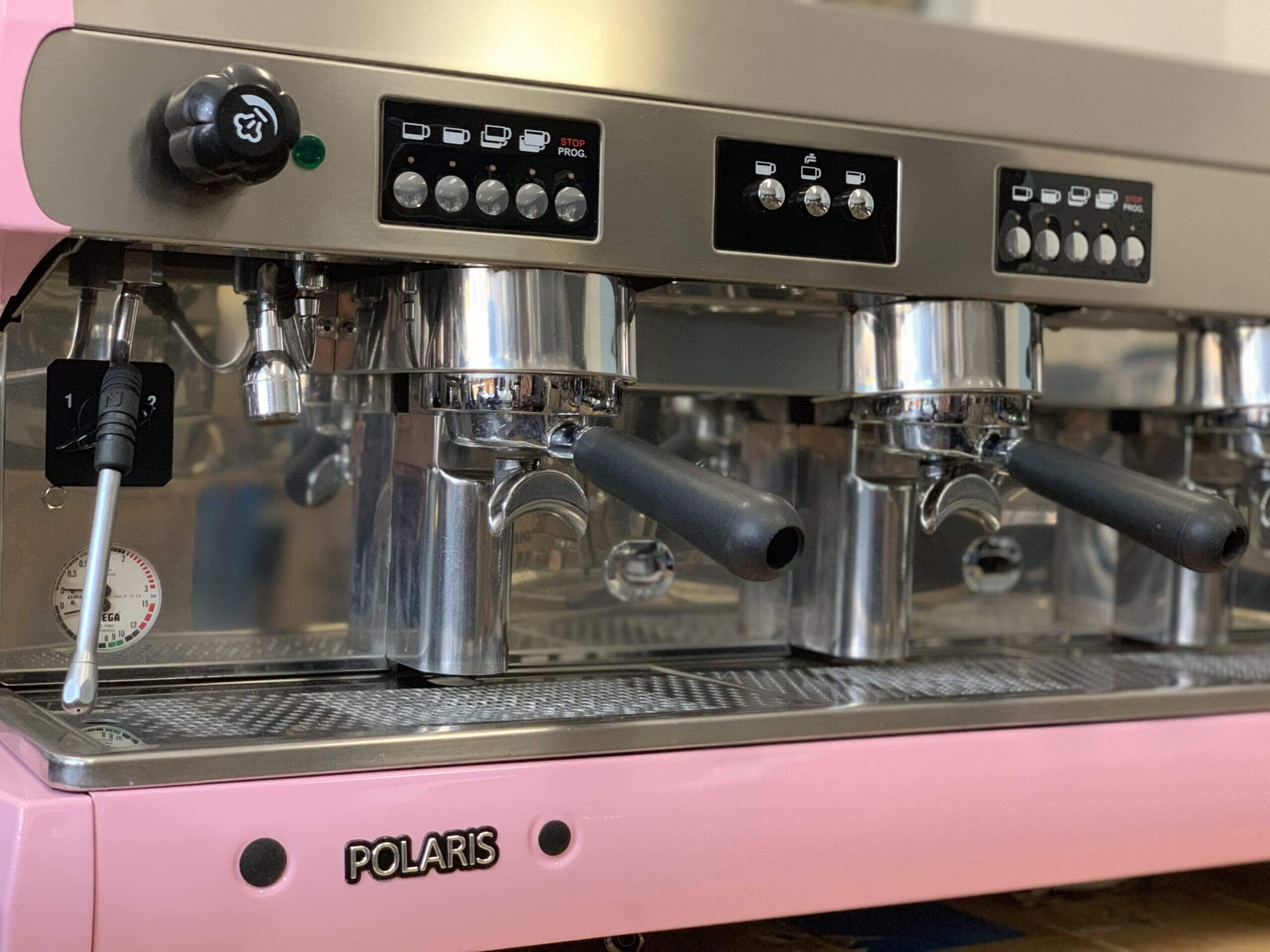 Wega Polaris Low Cup - 3 Group Commercial Espresso Machine - Pink