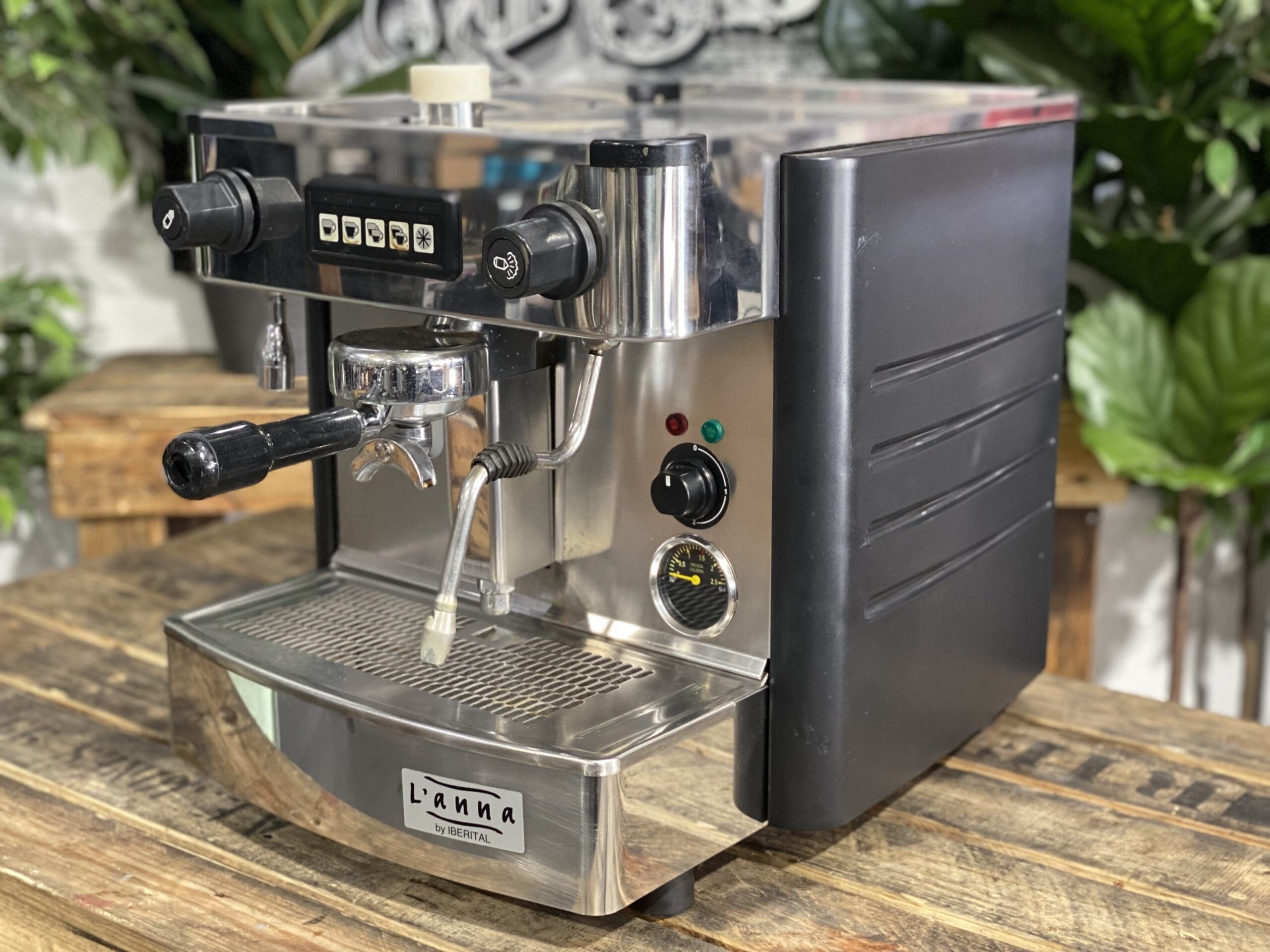 Iberital L’Anna 1 Group Black Espresso Coffee Machine - 17387
