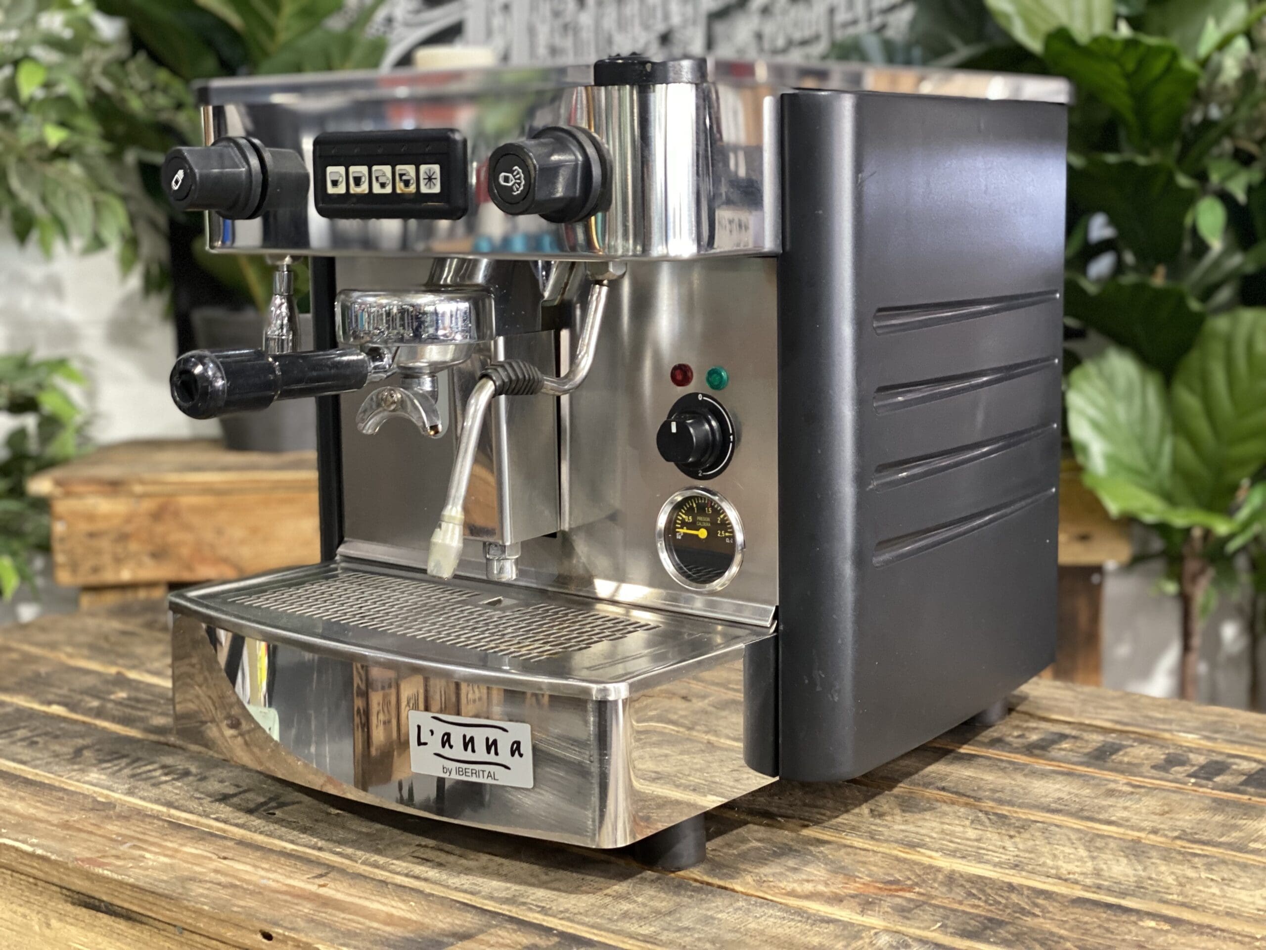 Iberital L’Anna 1 Group Black Espresso Coffee Machine - 17387