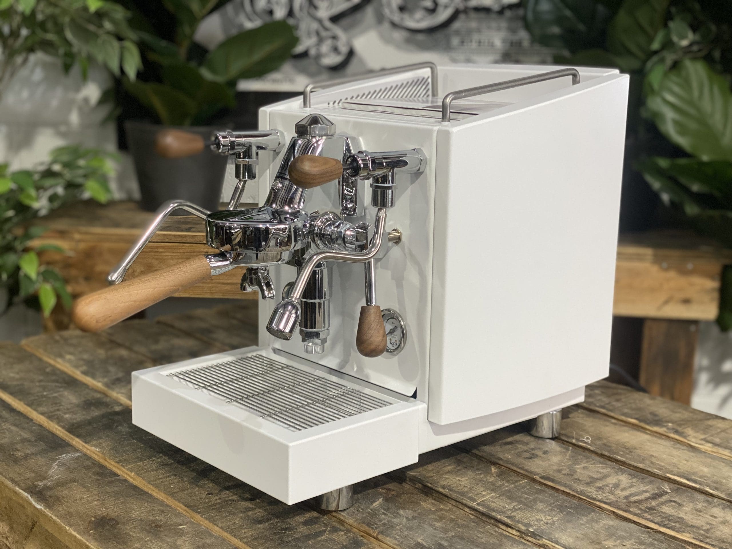 Izzo Vivi Duetto Dual Boiler White - 1 Group Commercial Espresso Machine - Timber