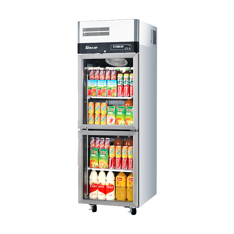 Turbo Air 2 Glass Half Door Upright Top Mount Fridge KR25-2G-N