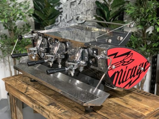 Kees Van Der Westen Mirage Arte Veloce Triplette Sides - 3 Group Commercial Espresso Machine - Red