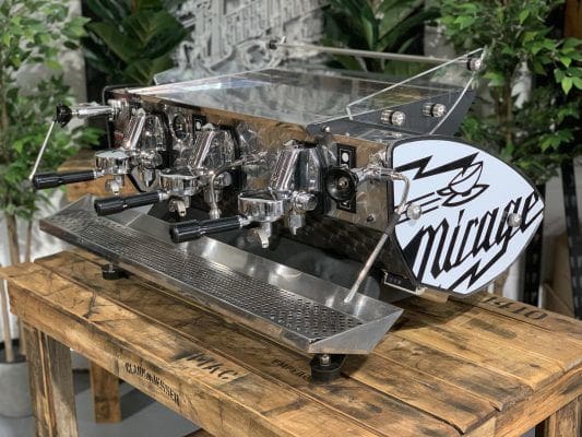 Kees Van Der Westen Mirage Arte Veloce Triplette Sides - 3 Group Commercial Espresso Machine - White