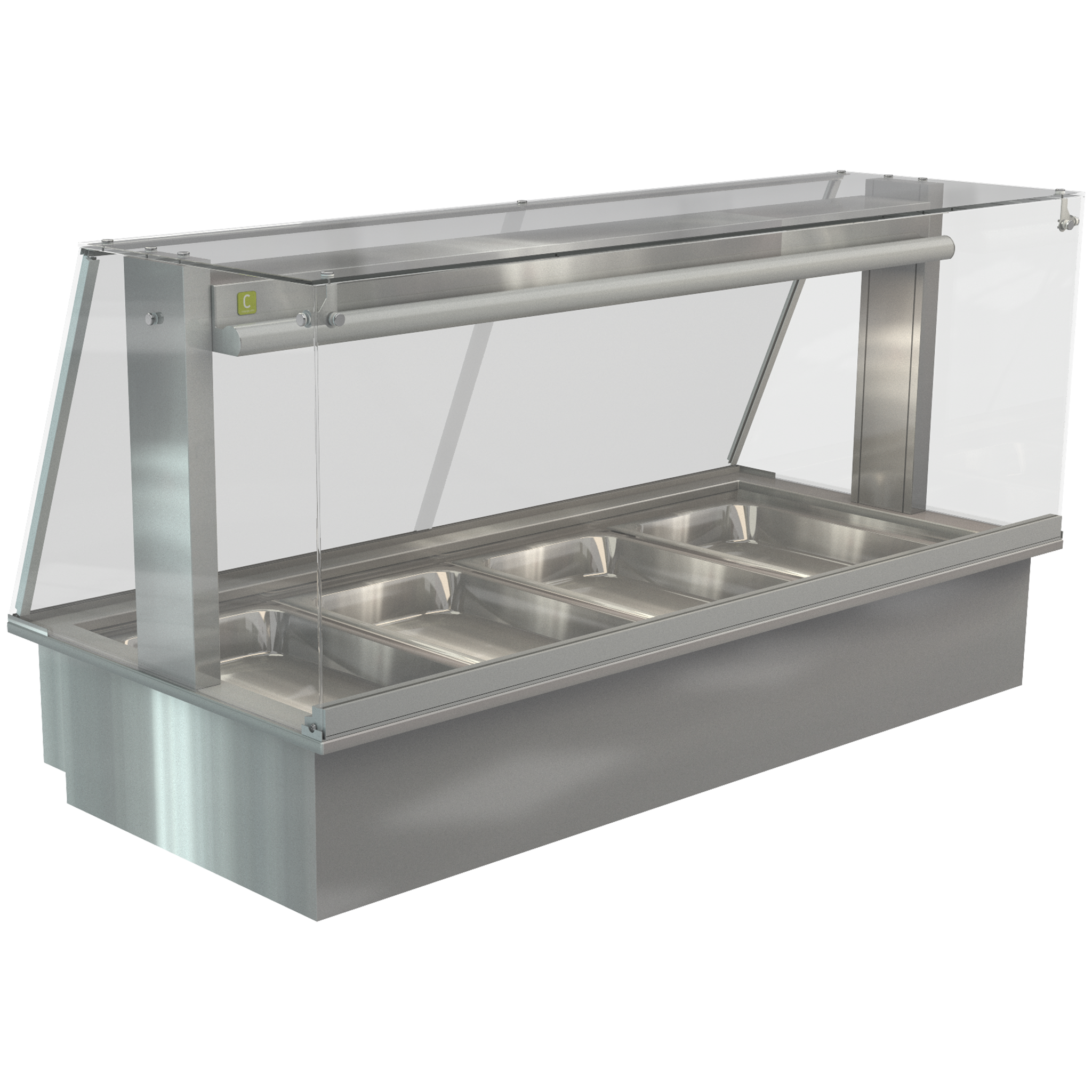 Cossiga Bain Marie Square Glass Sssisted Service with Acrylic Rear Door 2165mmW - LSBM6 - FS