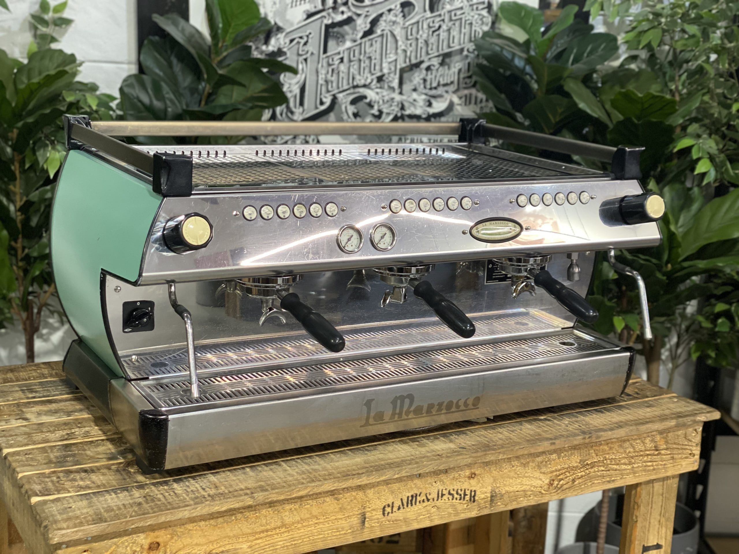 La Marzocco GB5 3 Group Duck Egg Blue Espresso Coffee Machine - 35713