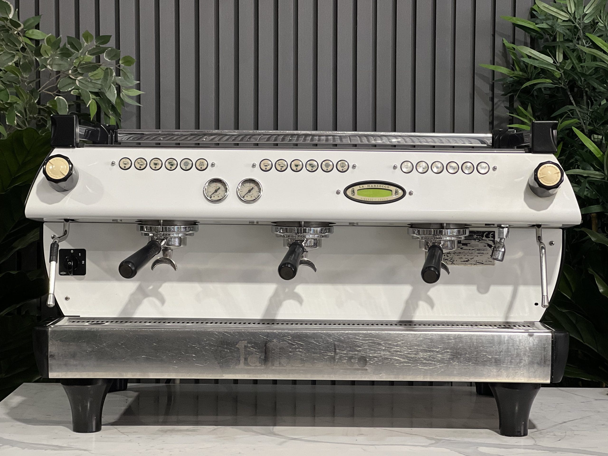 La Marzocco GB5 High Feet Full - 3 Group Commercial Espresso Machine - White