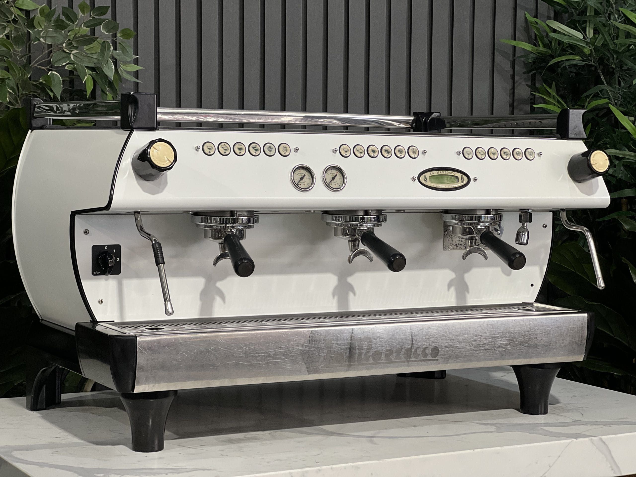 La Marzocco GB5 High Feet Full - 3 Group Commercial Espresso Machine - White