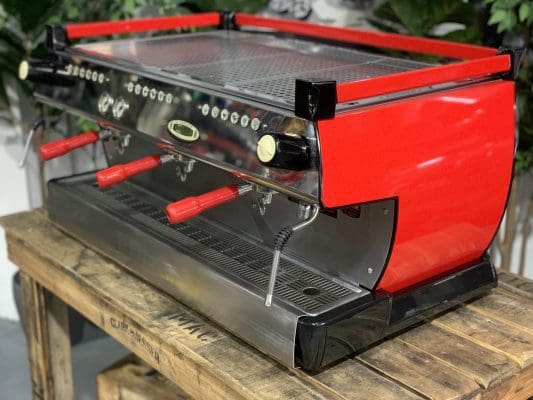 La Marzocco GB5 Red & Handles - 3 Group Commercial Espresso Machine - Red