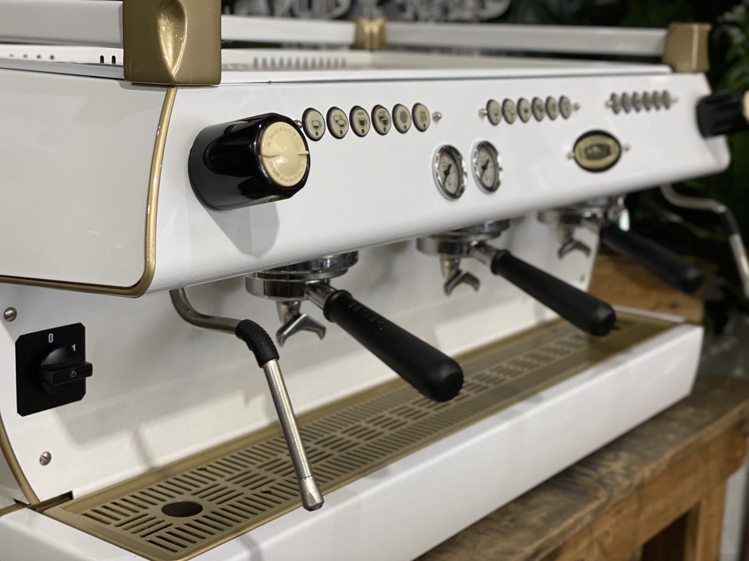 La Marzocco GB5 3 Group White & Gold Espresso Coffee Machine - 30950