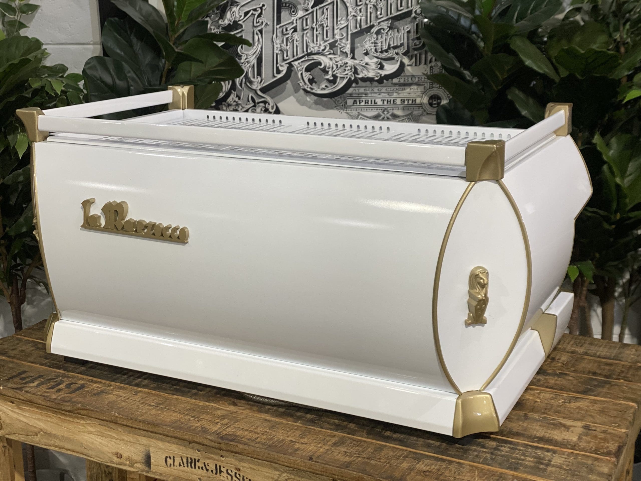 La Marzocco GB5 Group White & Gold W. Pesado Group Handles - 34827