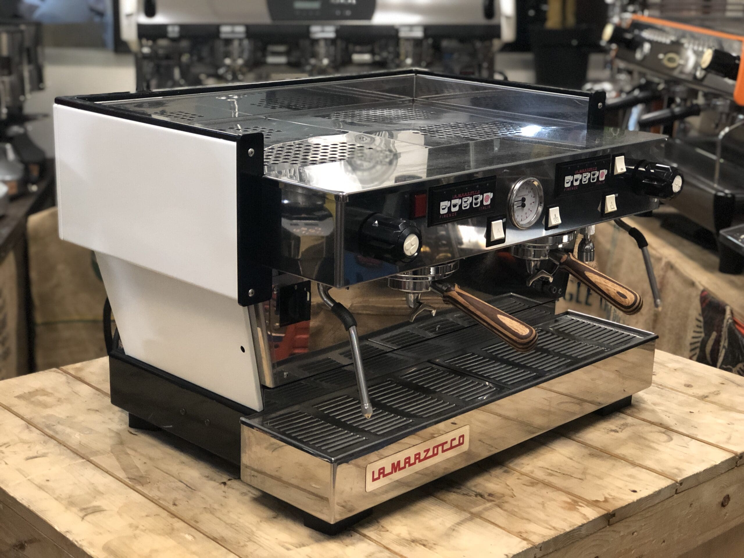 La Marzocco Linea Classic 2 Group White with Timber Handles - 17794
