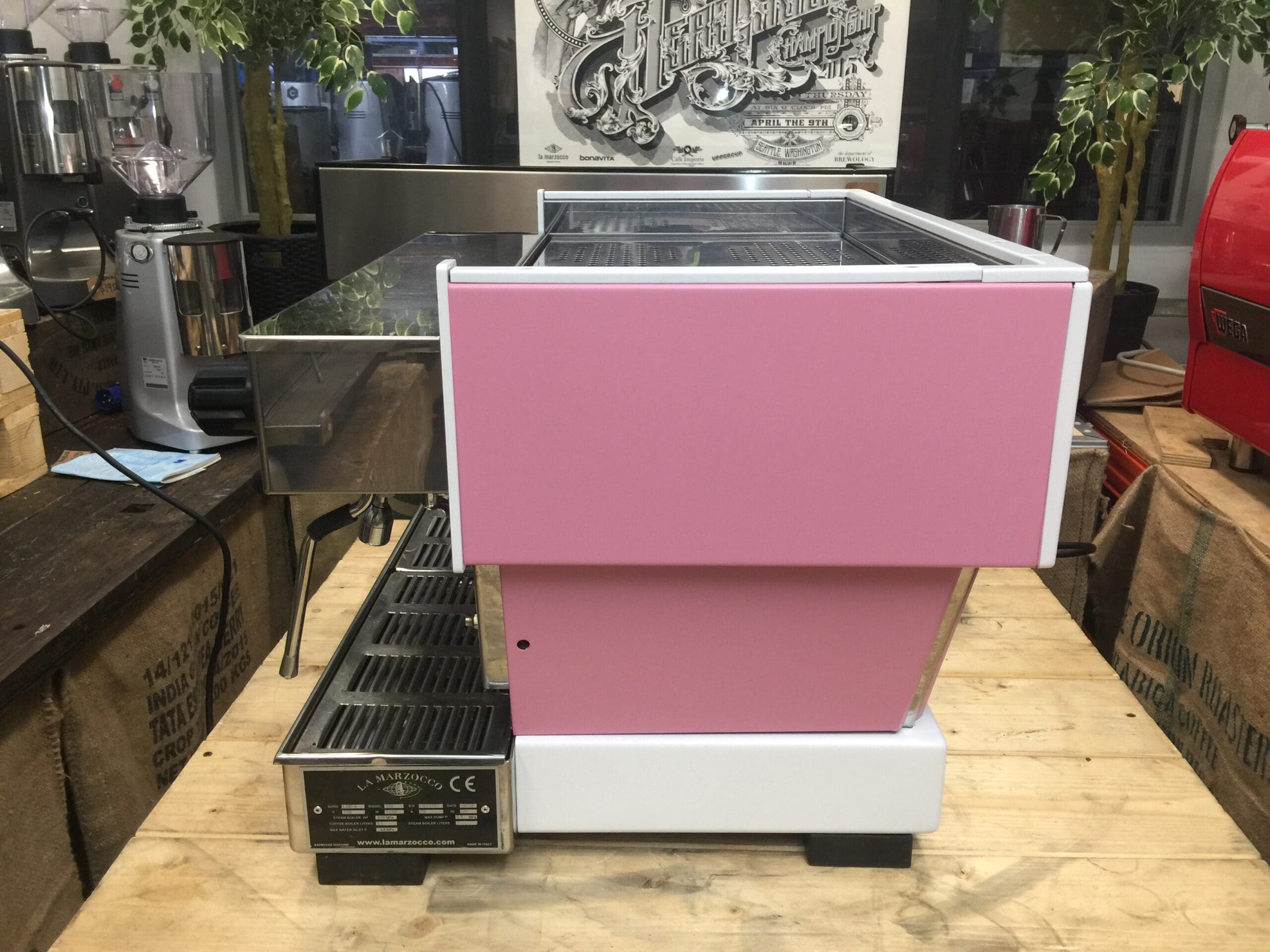 La Marzocco Linea Classic Gin - 2 Group Commercial Espresso Machine - Pink