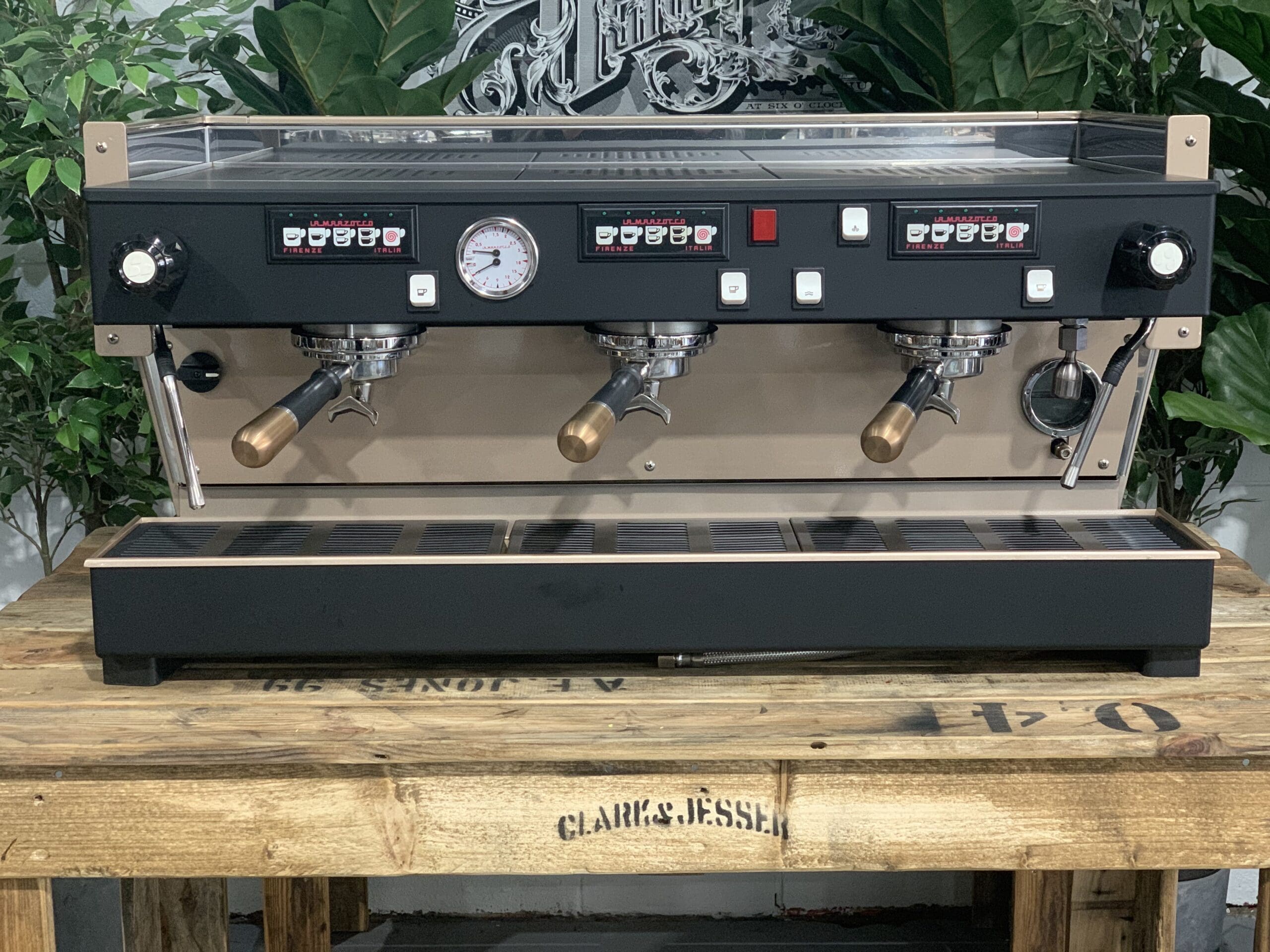 La Marzocco Linea Classic Black & Rose - 3 Group Commercial Espresso Machine - Gold