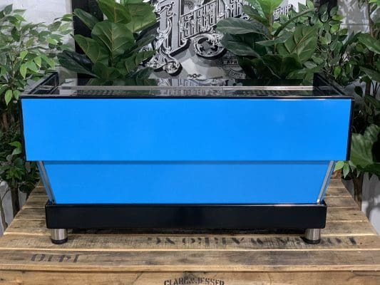 La Marzocco Linea Stainless Steel Bright - 3 Group Commercial Espresso Machine - Blue