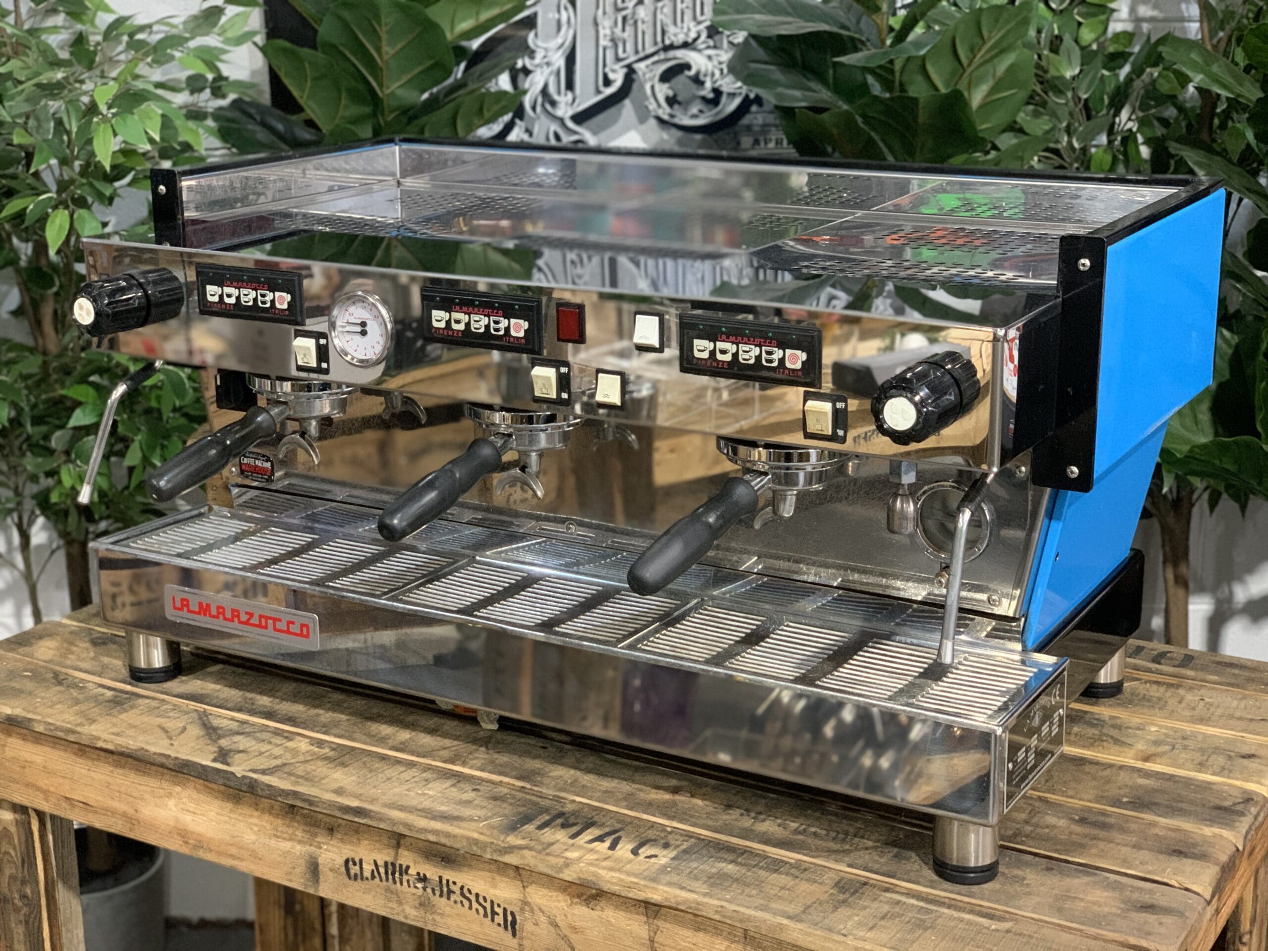 La Marzocco Linea Classic Bright - 3 Group Commercial Espresso Machine - Blue
